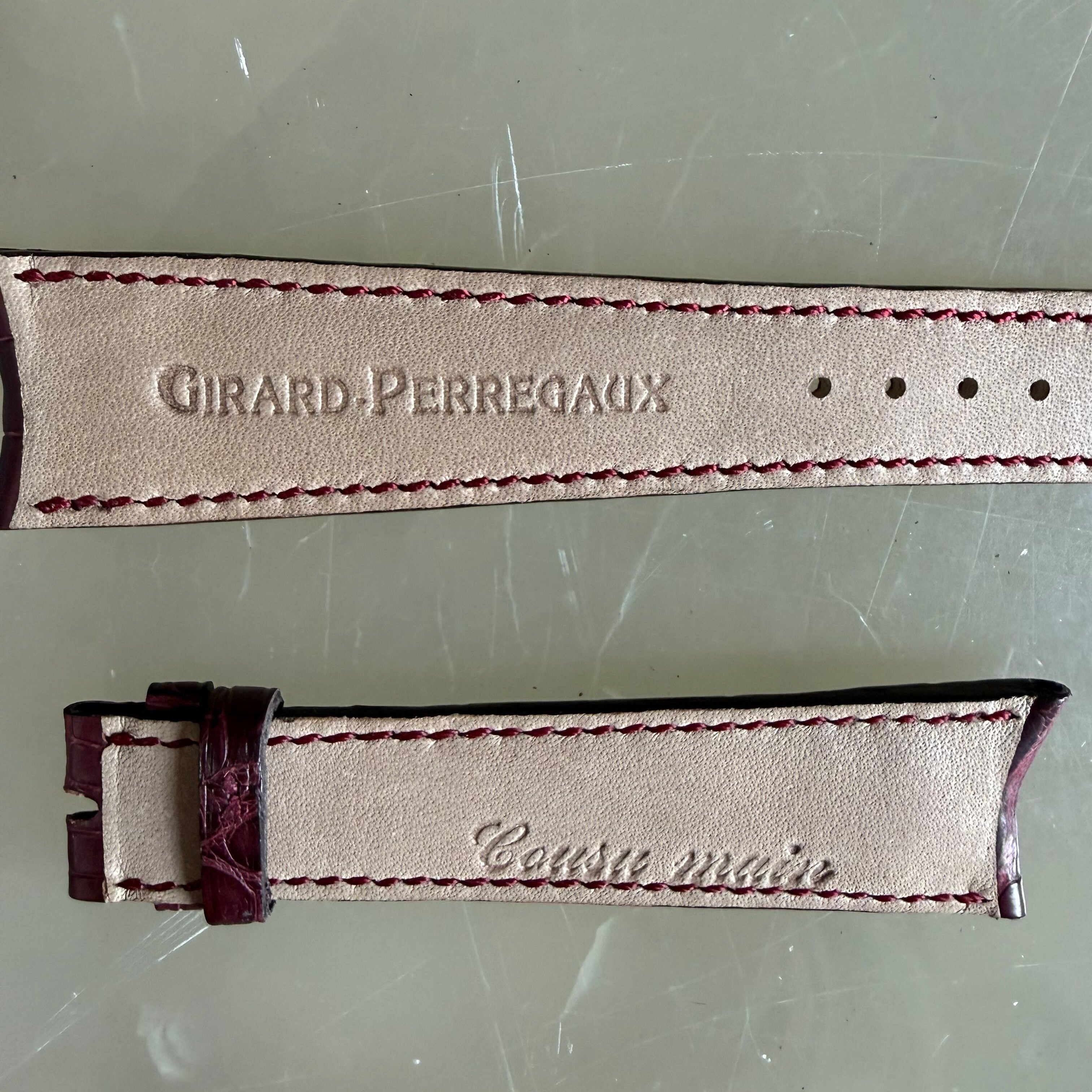 Authentic Girard Perregaux Burgundy Crocodile Watch Strap Band 21mm Padded & Stitched