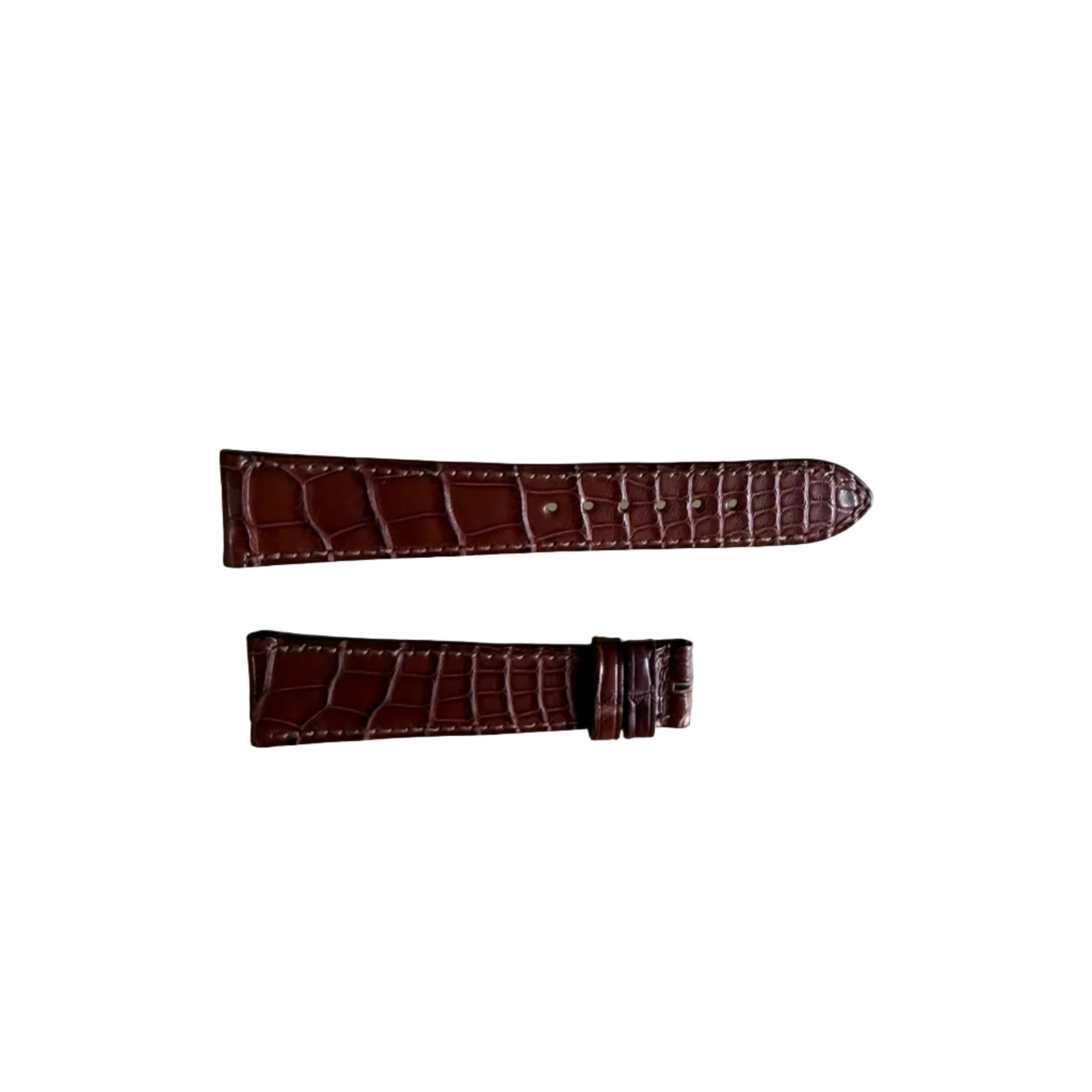 Authentic Girard Perregaux Brown Crocodile Watch Strap Band 20mm Padded & Stitched