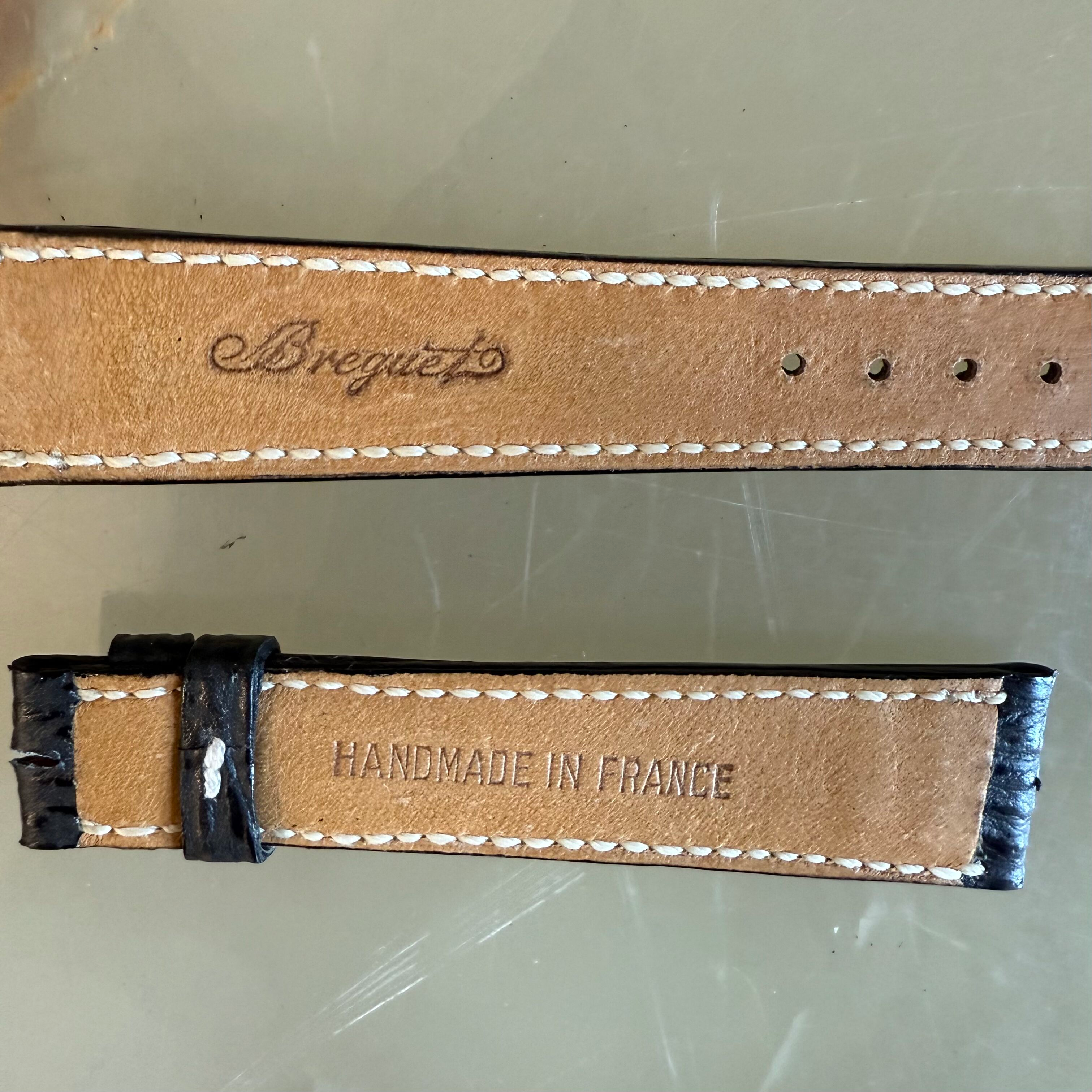 Authentic Breguet Black Shark Watch Strap Band 18mm Padded & Stitched