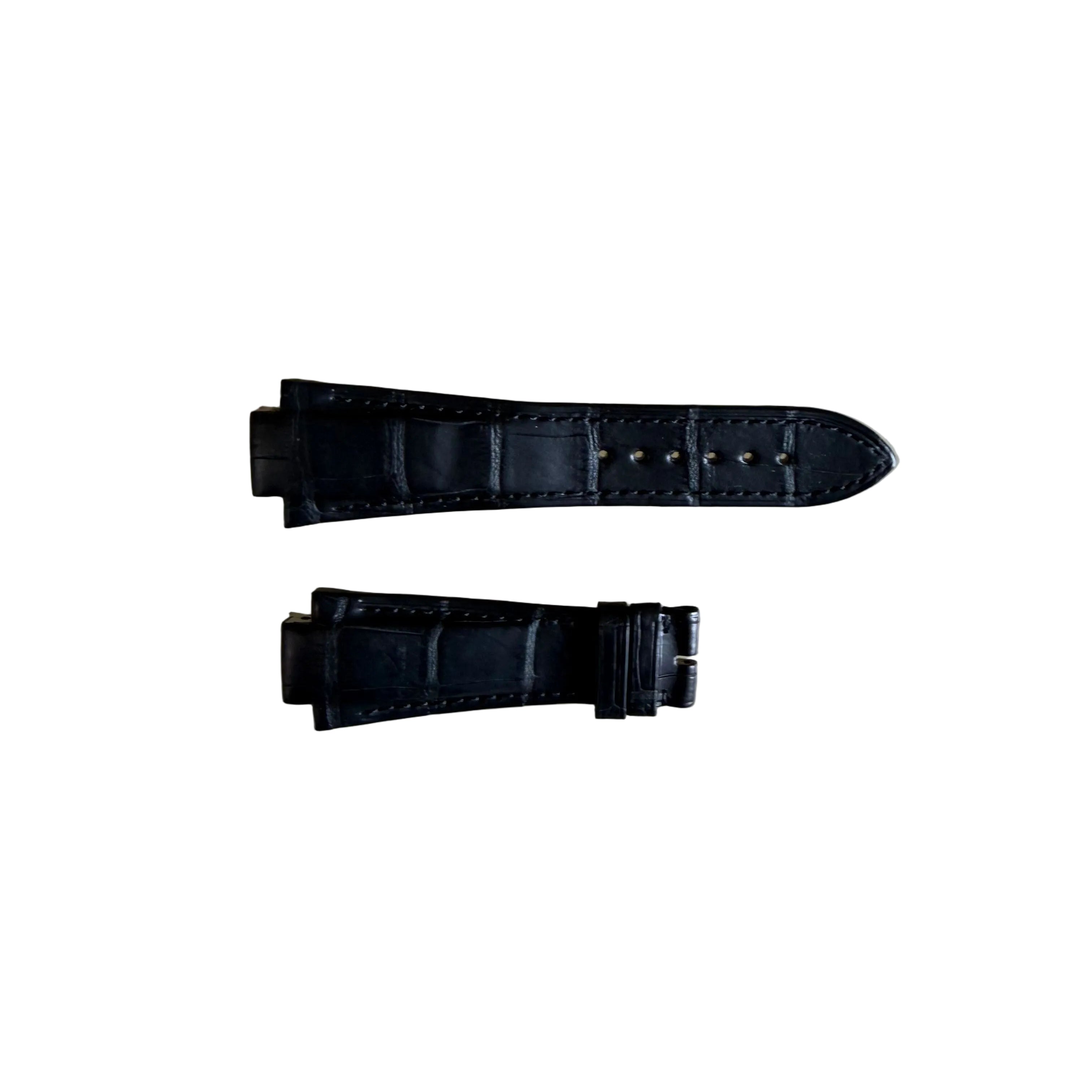 Authentic Girard Perregaux Laureato Black Crocodile Watch Strap Band 25.45mm Padded Stitched