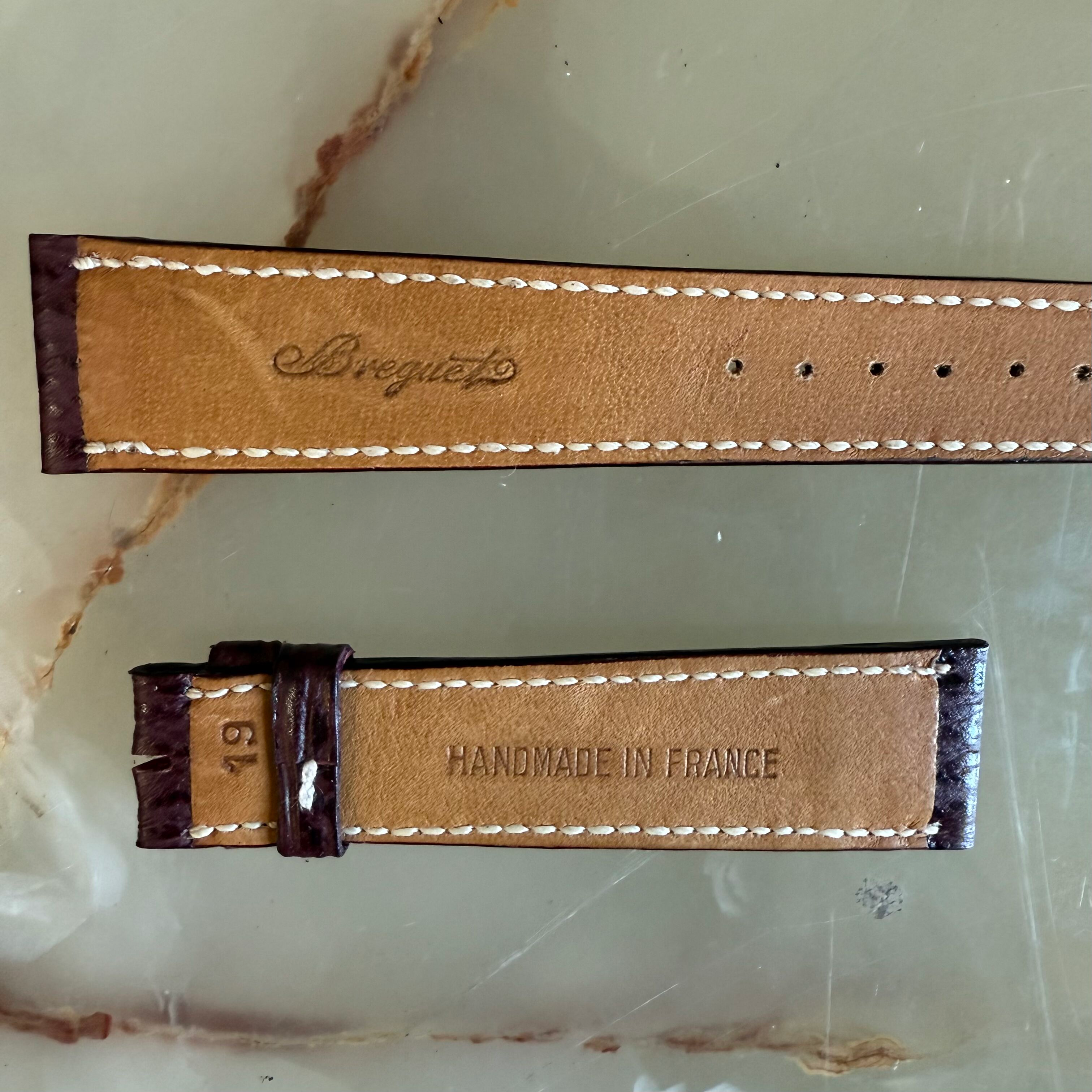 Authentic Breguet Burgundy Shark Watch Strap Band 19mm Padded & Stitched