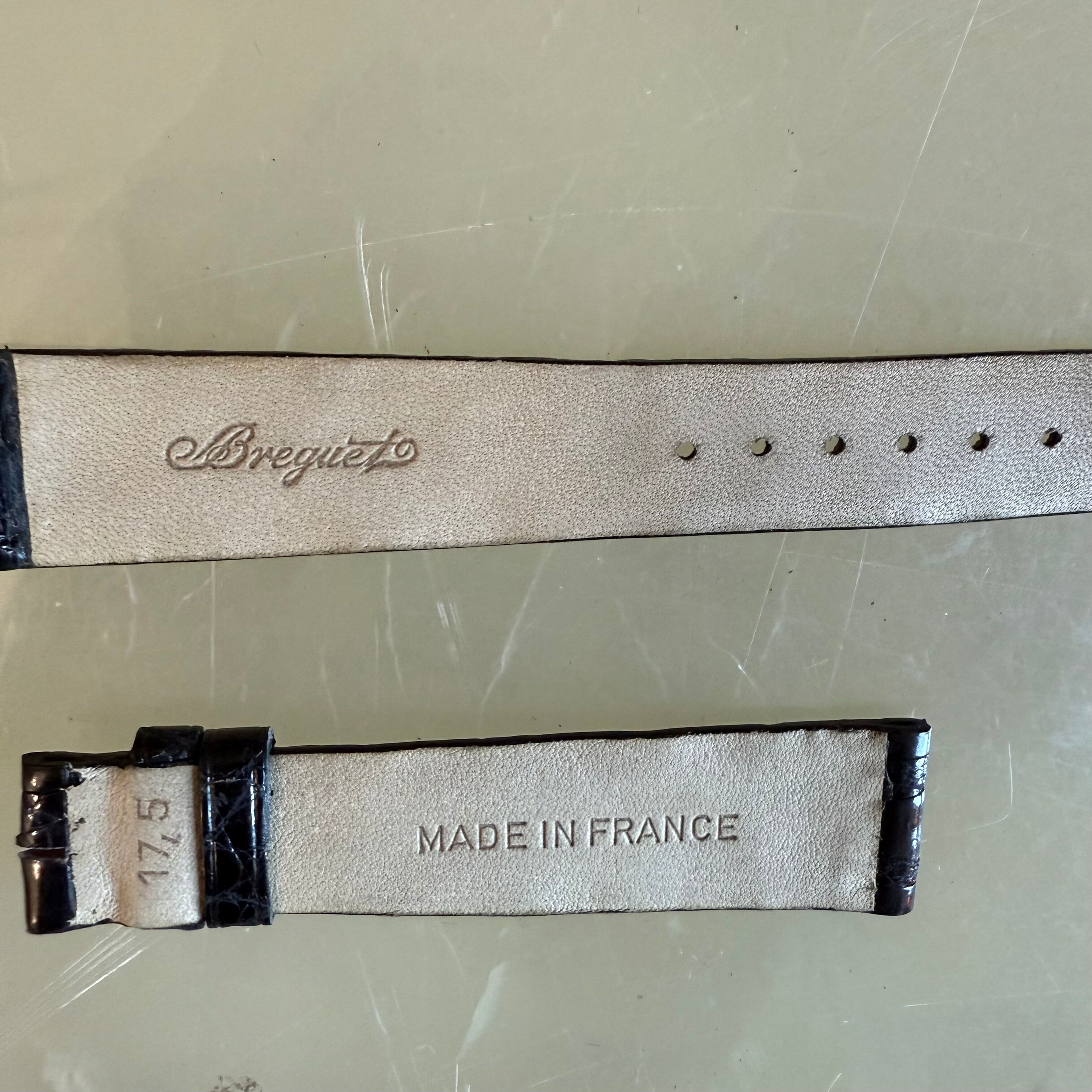 Authentic Breguet Black Crocodile Watch Strap Band 17.5mm