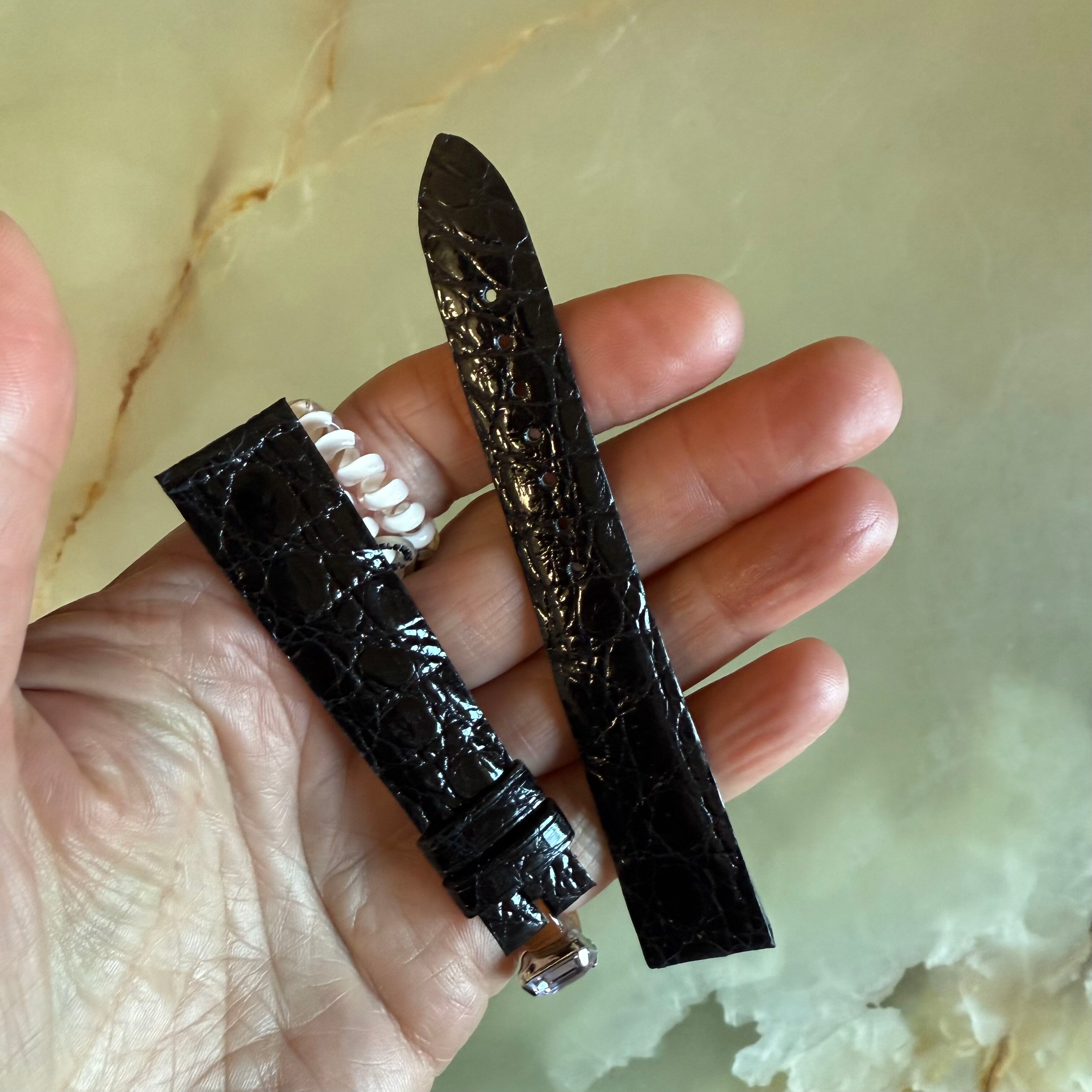 Authentic Breguet Black Crocodile Watch Strap Band 17.5mm