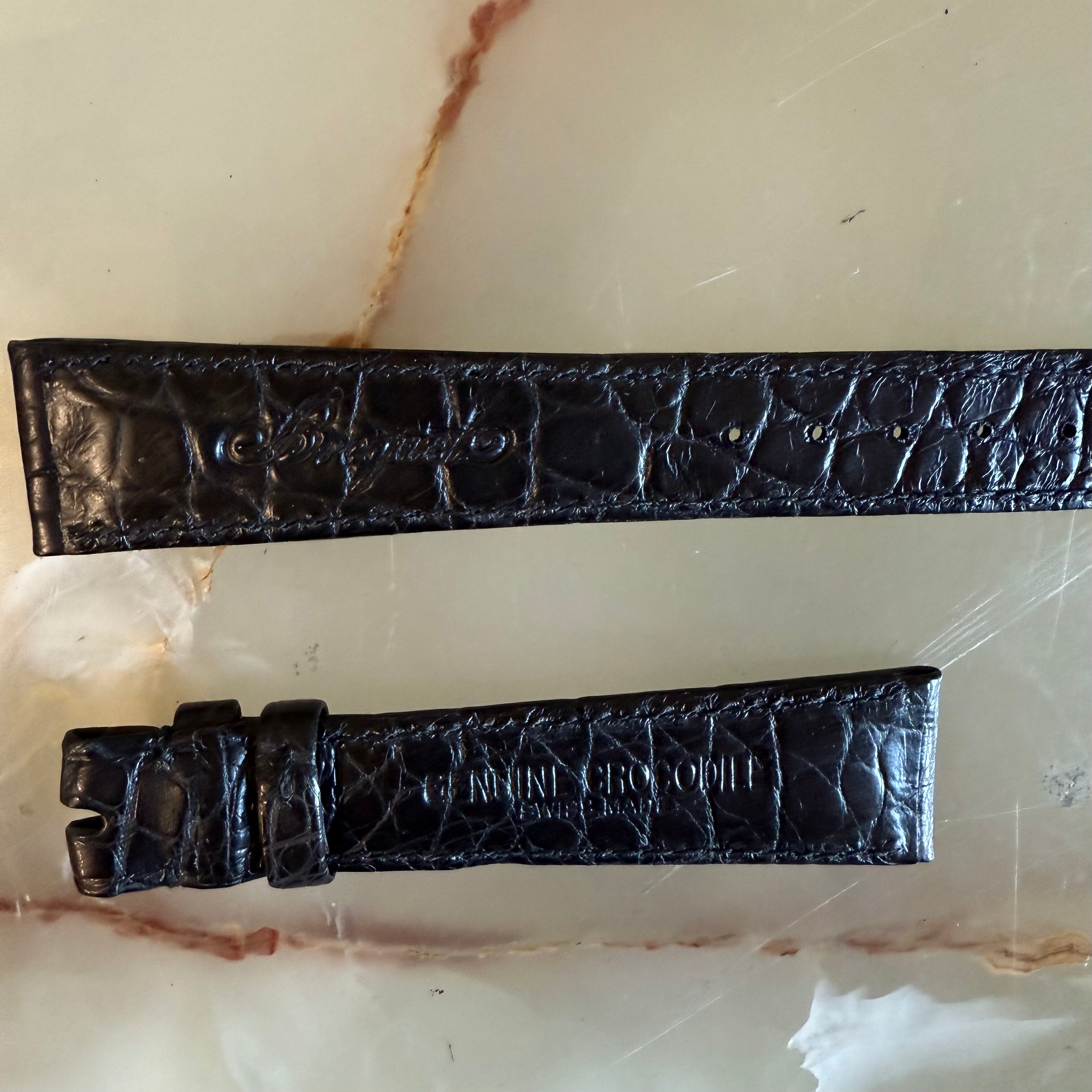 Authentic Breguet Black Crocodile Watch Strap Band 18mm
