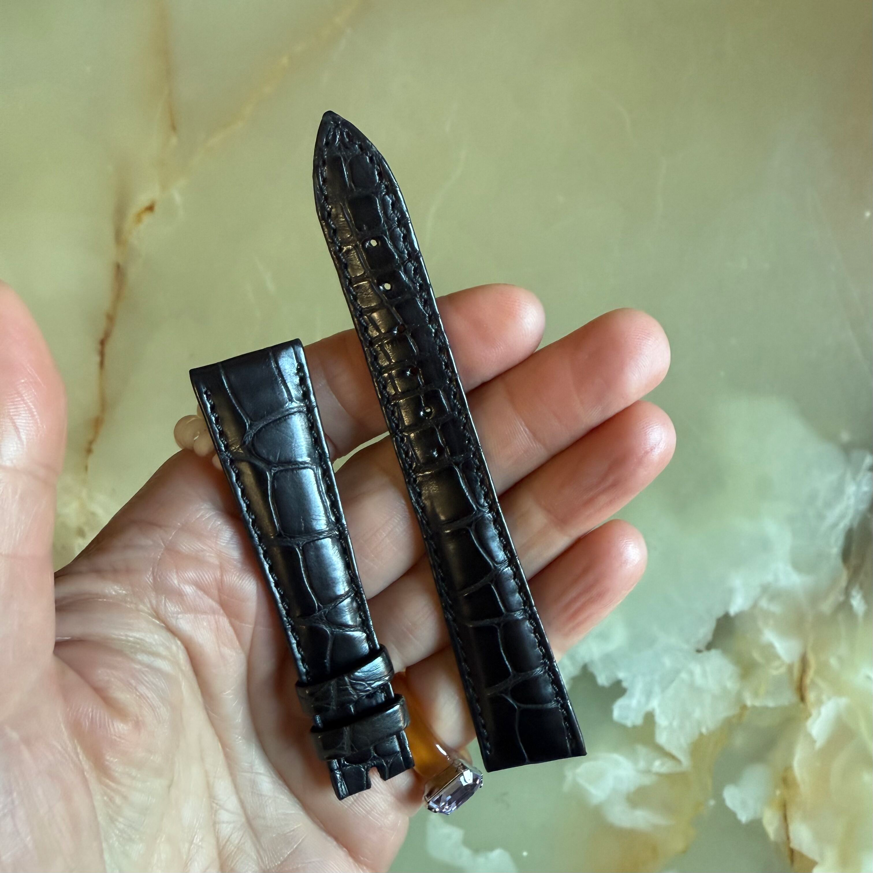 Authentic Breguet Black Crocodile Watch Strap Band 18mm