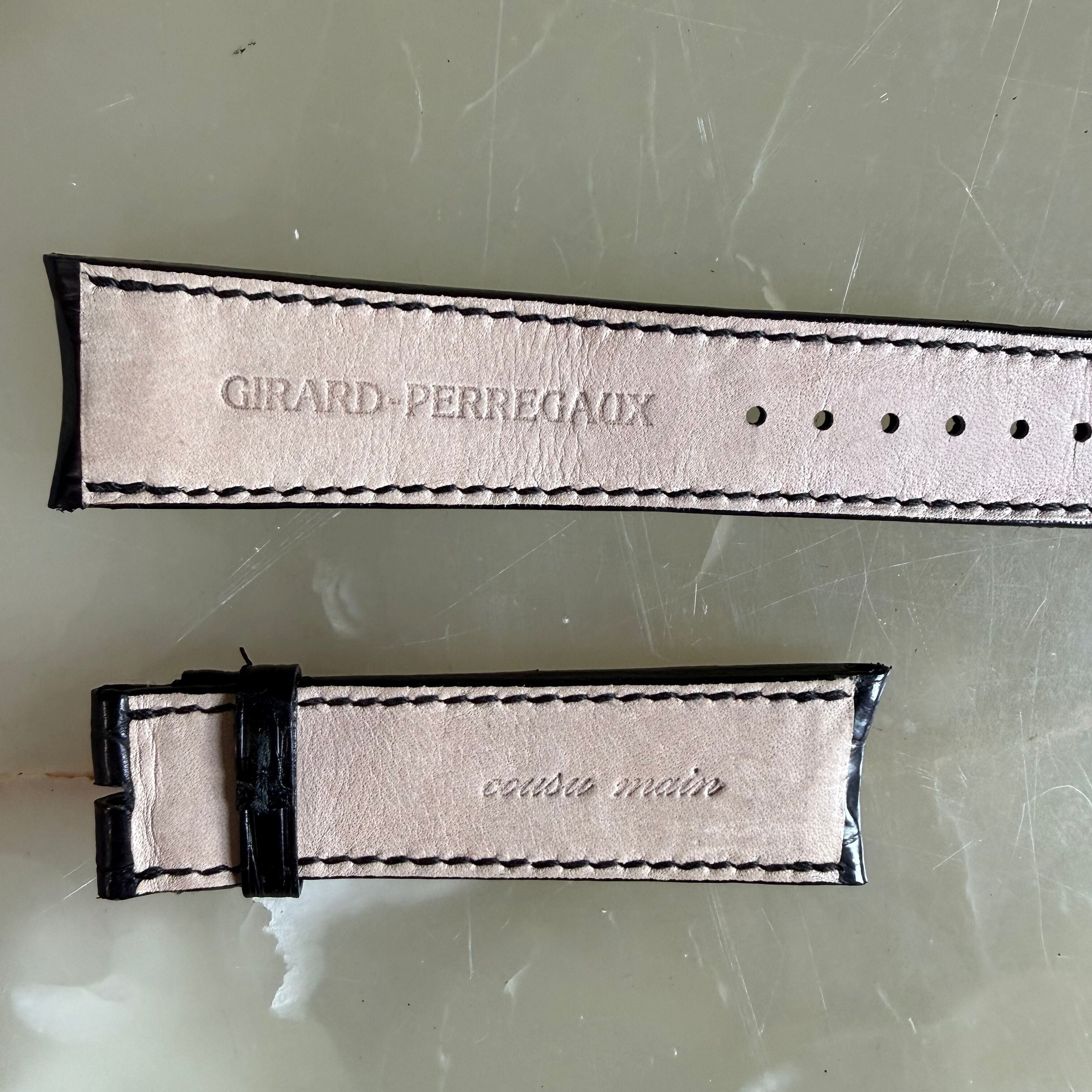 Authentic Girard Perregaux Black Crocodile Watch Strap Band 22mm