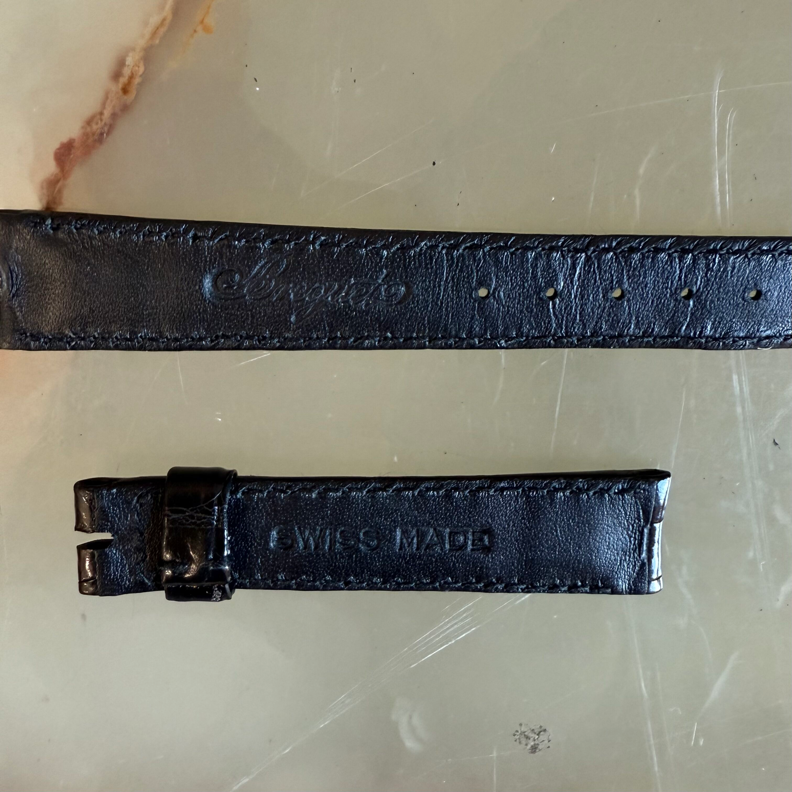 Authentic Breguet Black Crocodile Watch Strap Band 14.5mm Padded & Stitched
