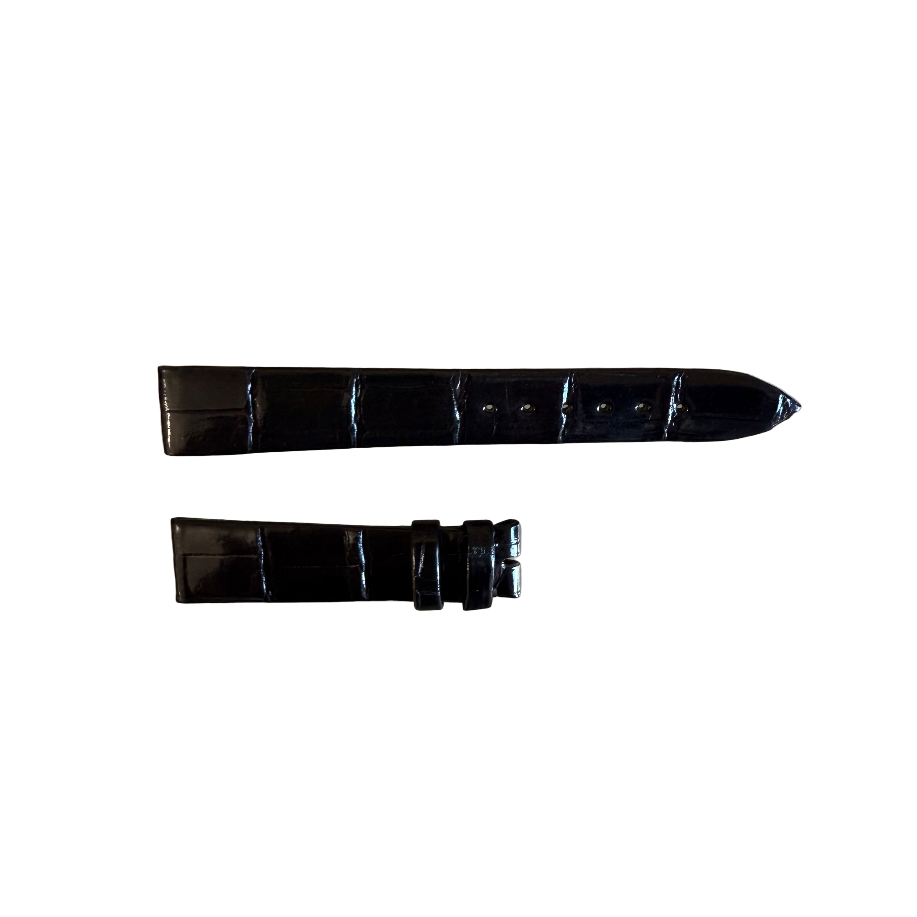 Authentic Breguet Black Shiny Crocodile Watch Strap Band 16mm