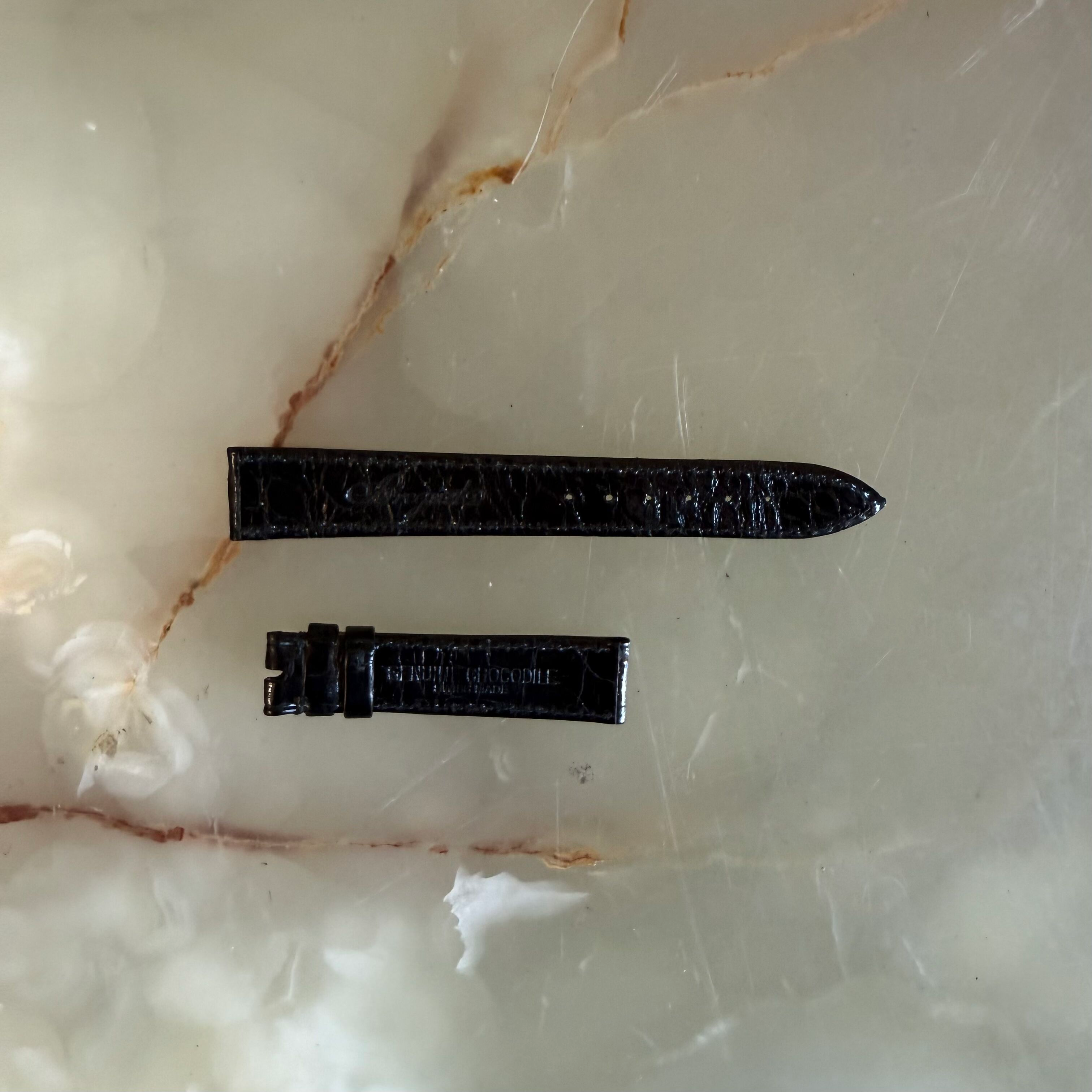 Authentic Breguet Black Crocodile Watch Strap Band Stitched 16mm
