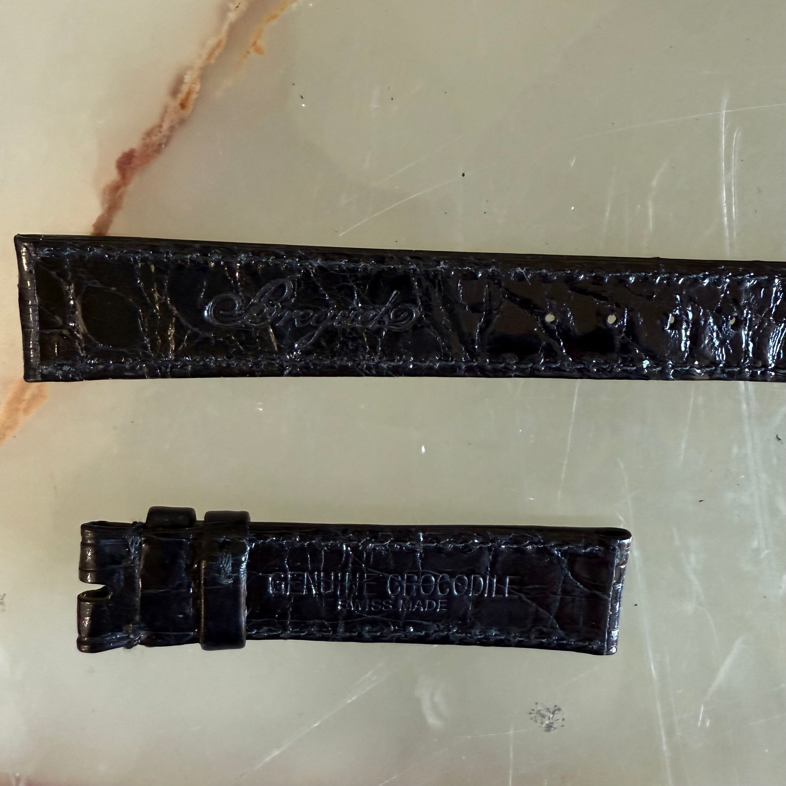 Authentic Breguet Black Crocodile Watch Strap Band Stitched 16mm