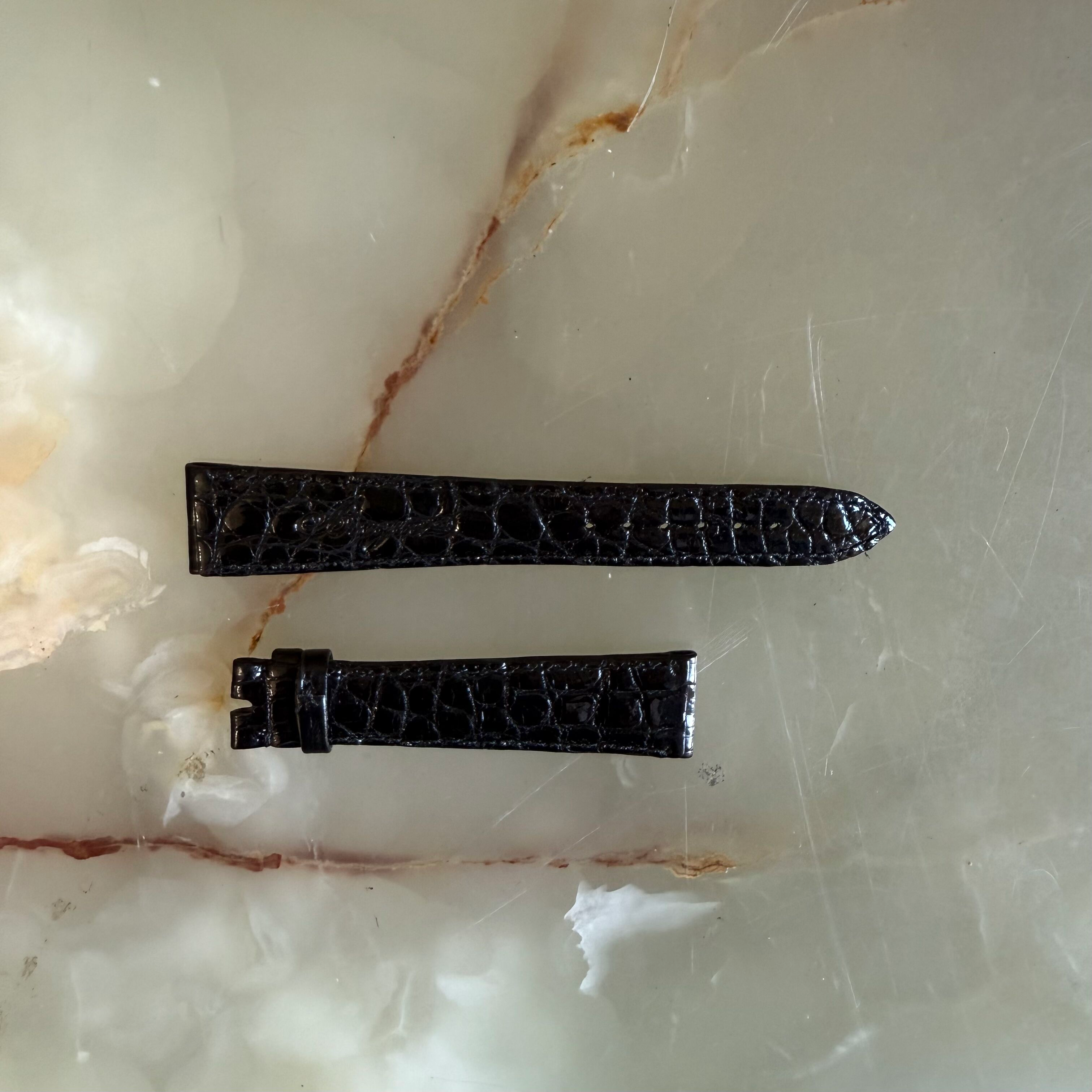 Authentic Breguet Black Crocodile Watch Strap Band 18mm Padded & Stitched