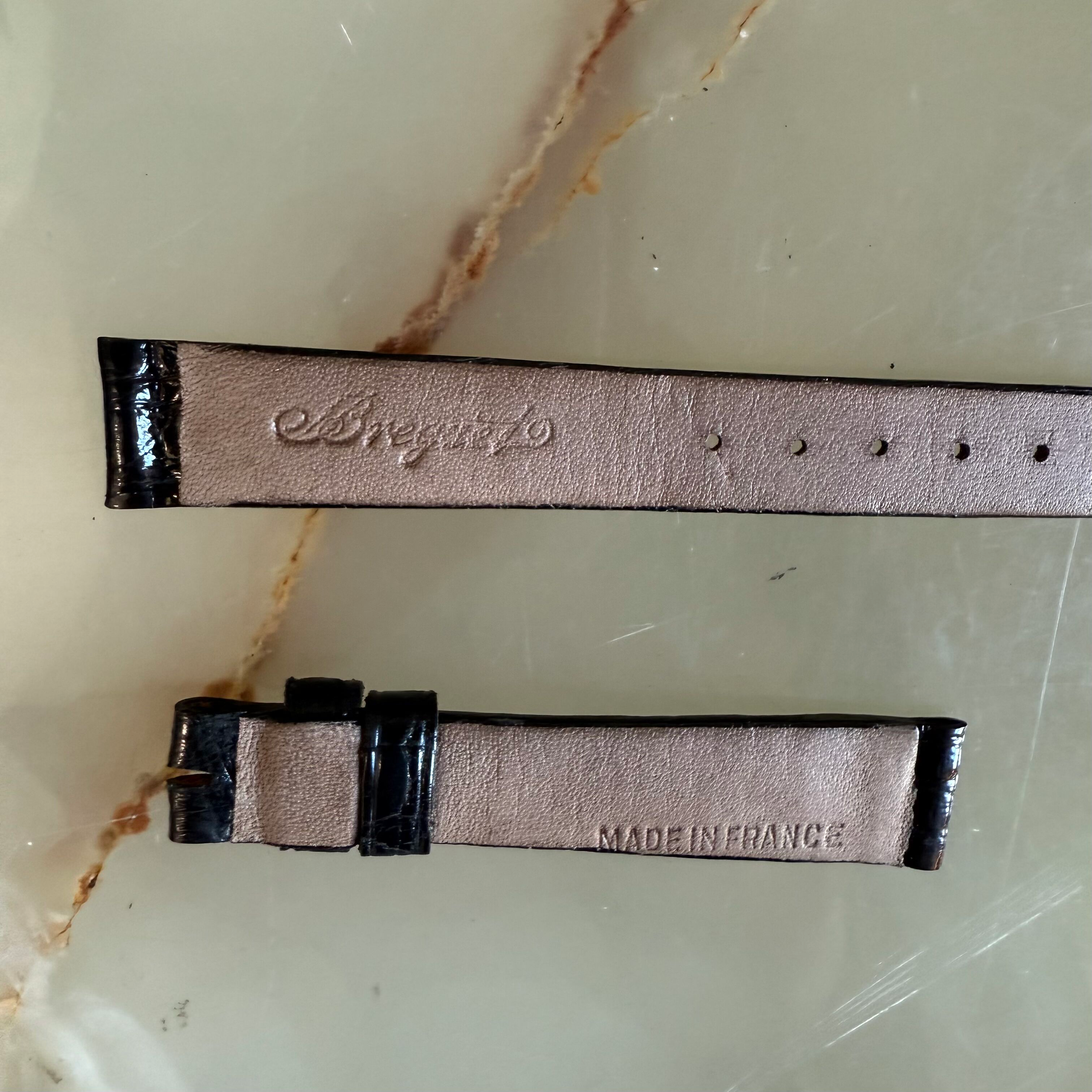 Authentic Breguet Black Crocodile Watch Strap Band 13mm