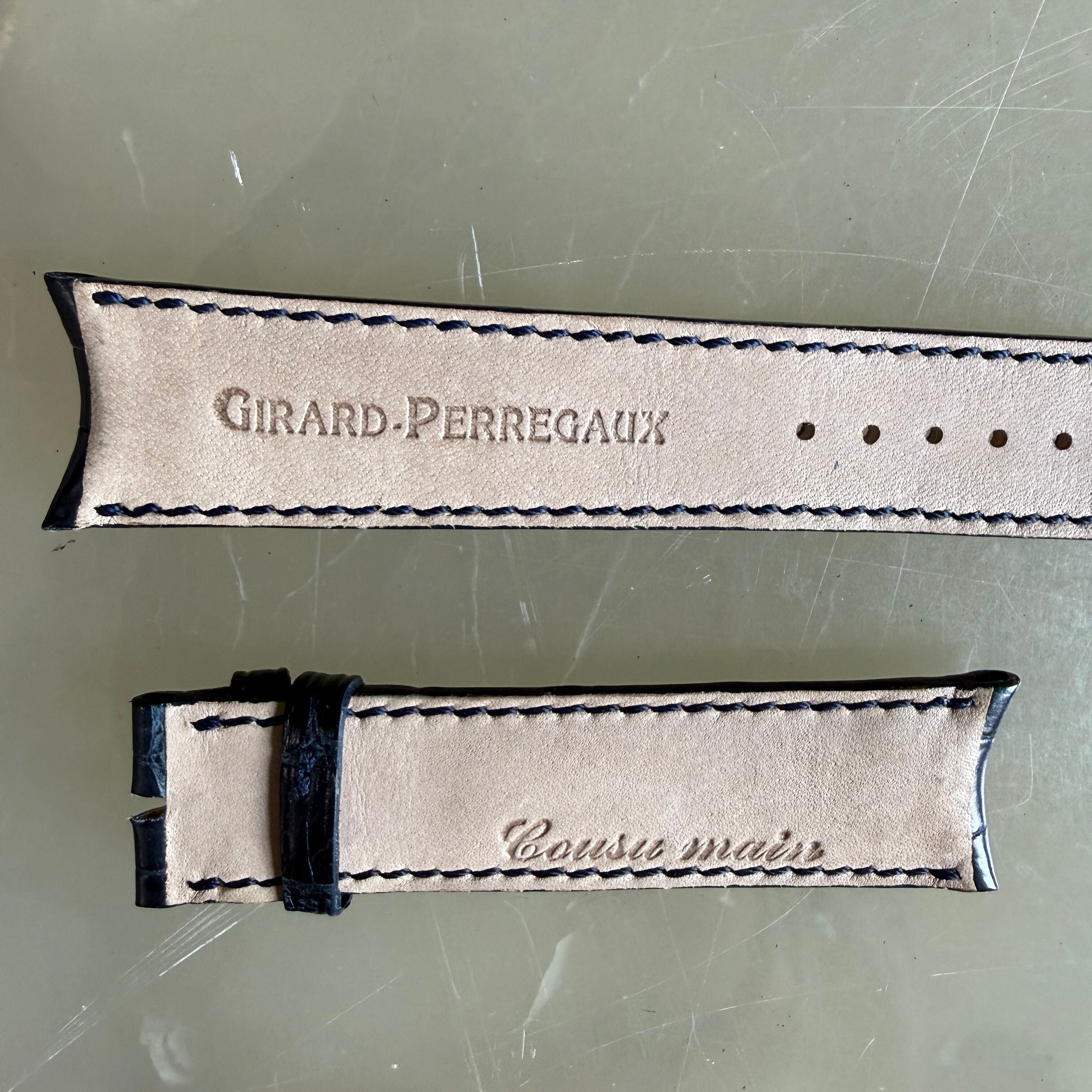 Authentic Girard Perregaux Blue Crocodile Watch Strap Band 21mm