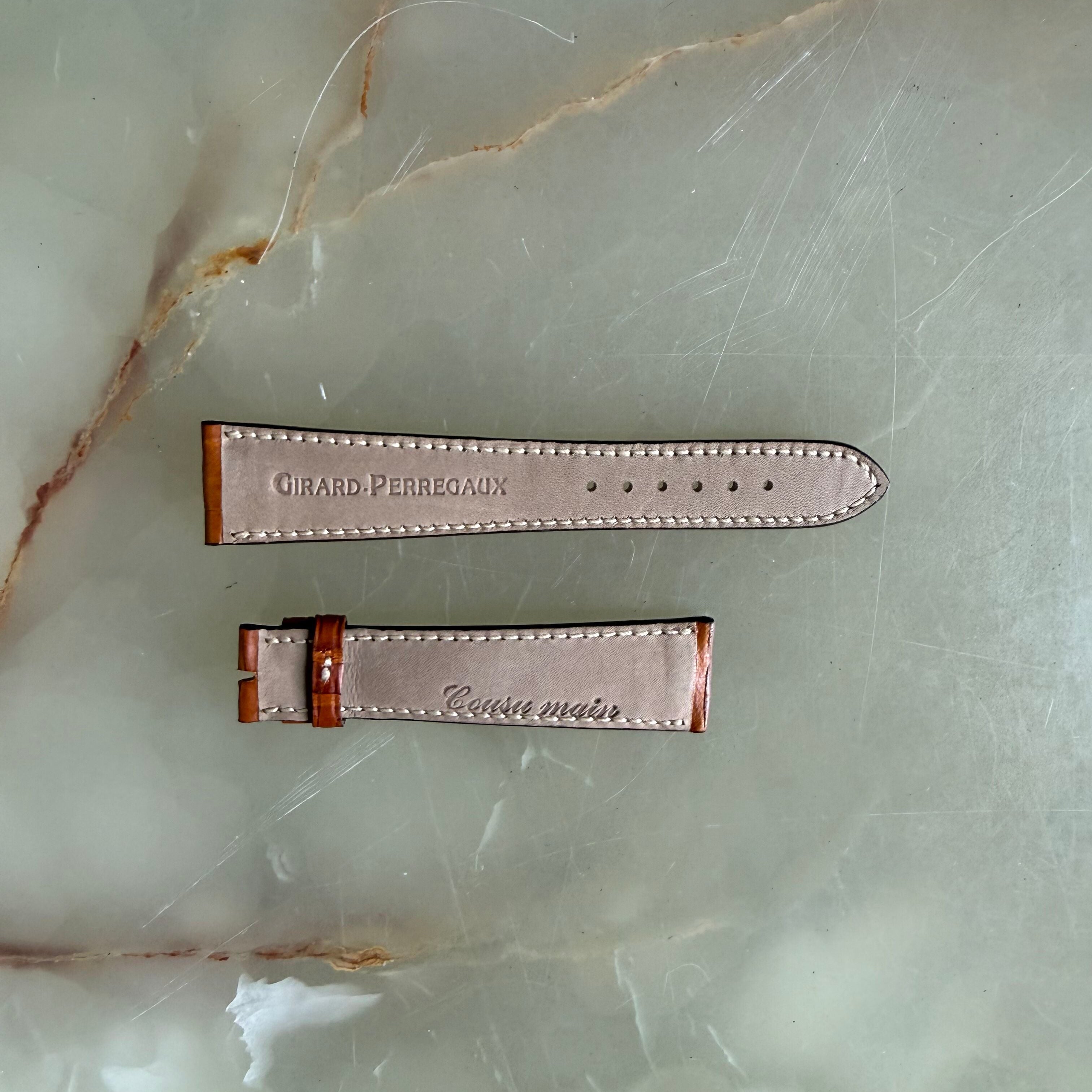 Authentic Girard Perregaux Brown Crocodile Watch Strap Band 20mm