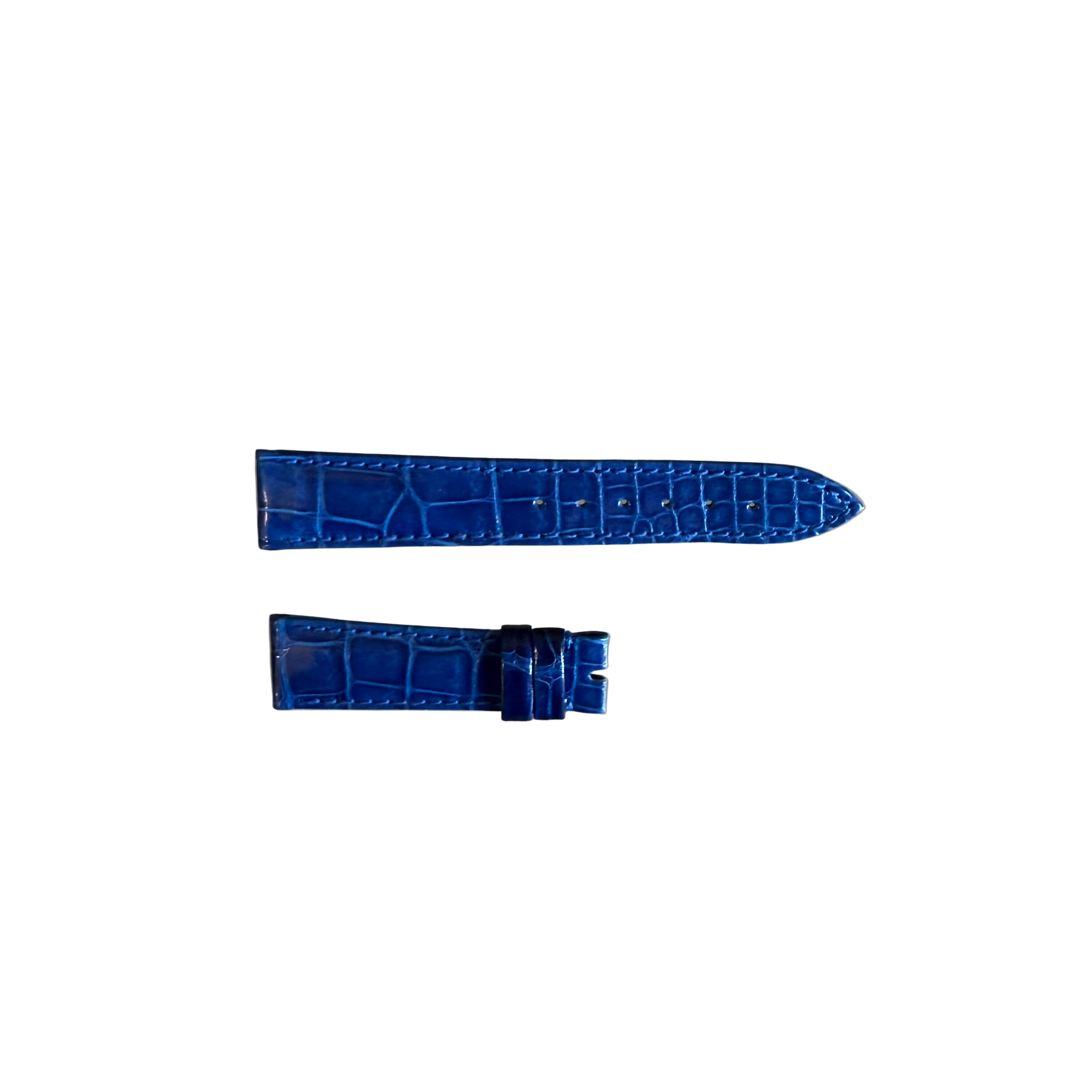 Authentic Breguet Blue Shiny Crocodile Watch Strap Band 16mm Padded & Stitched