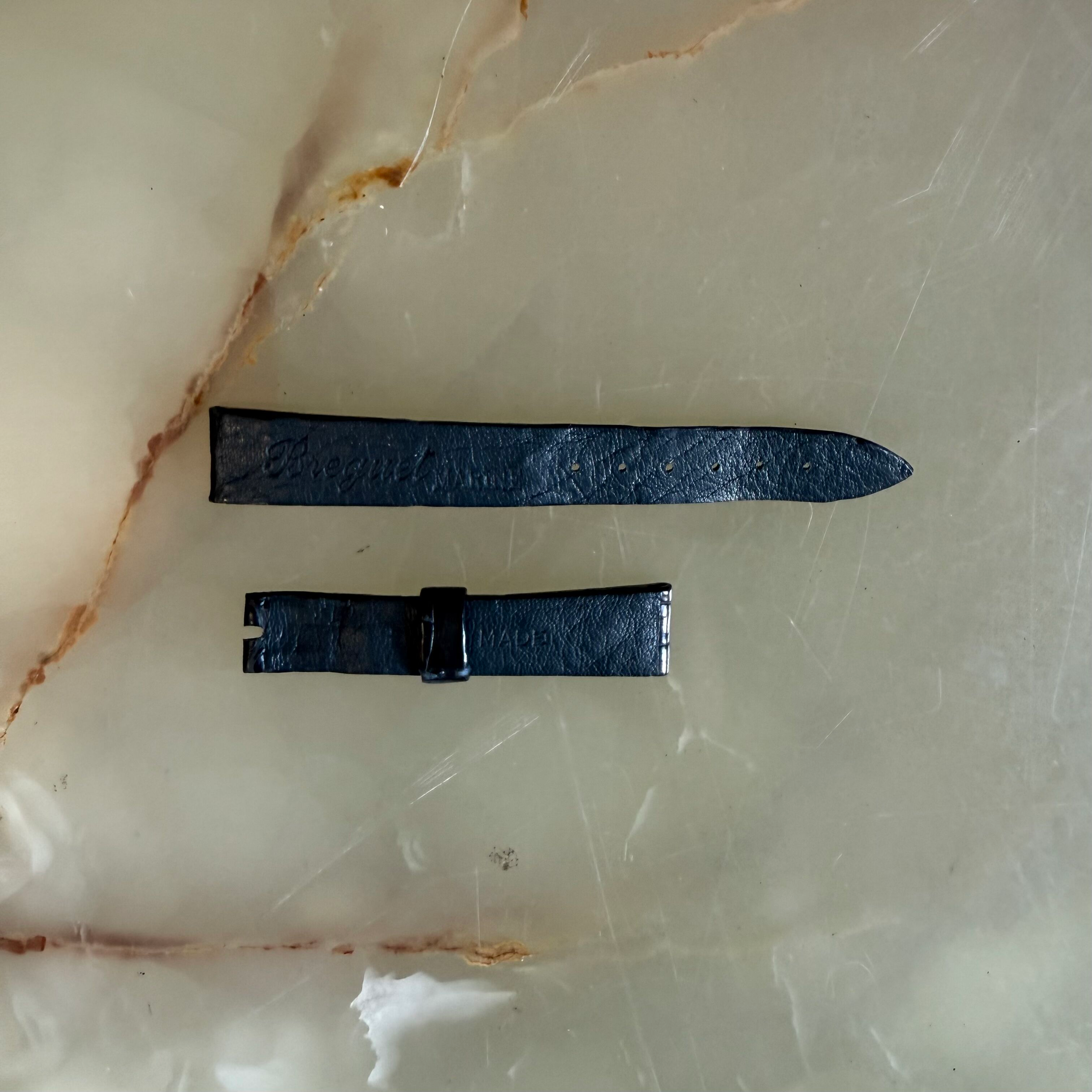 Authentic Breguet Blue Crocodile Watch Strap Band 14.5mm Padded & Stitched