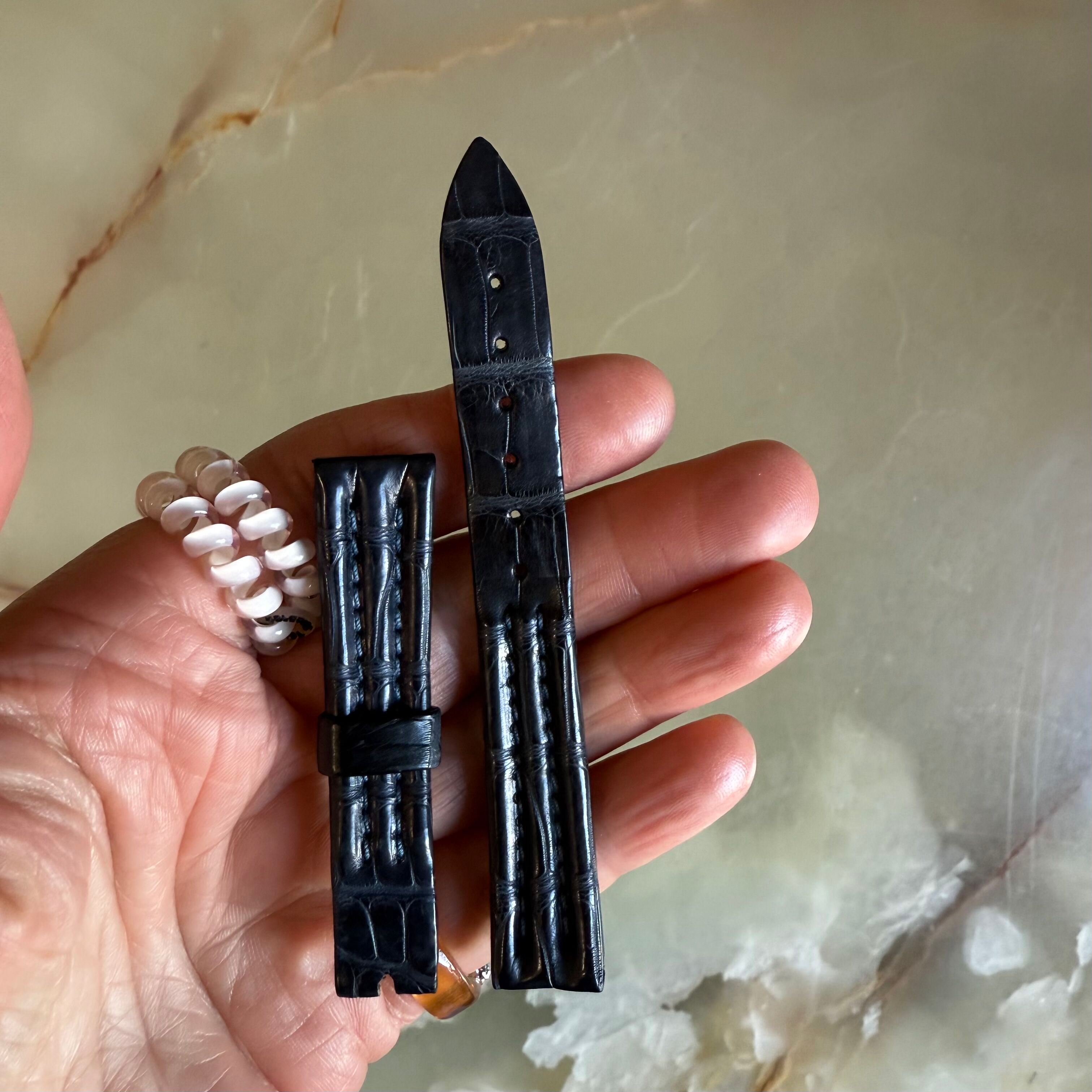 Authentic Breguet Blue Crocodile Watch Strap Band 14.5mm Padded & Stitched