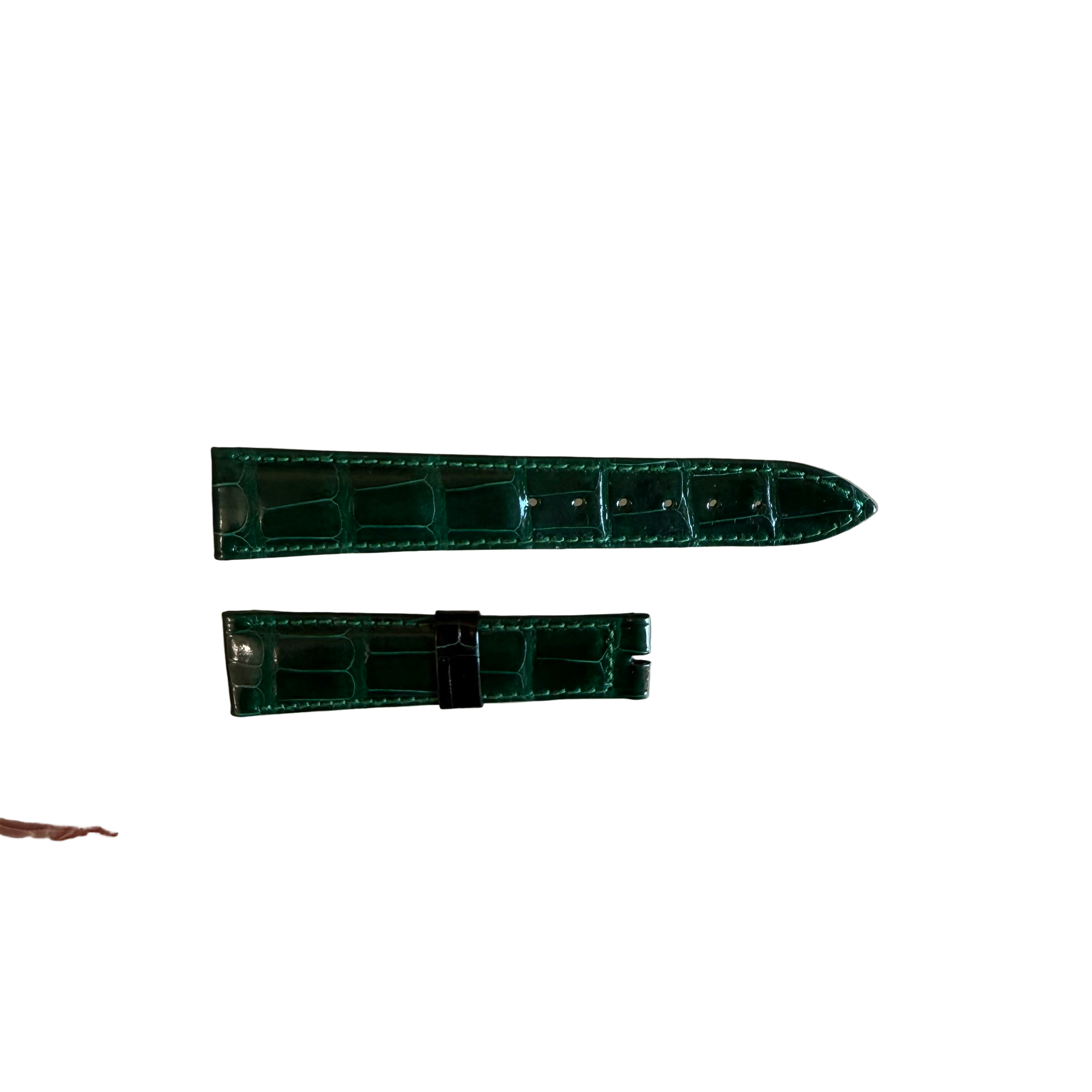 Authentic Breguet Green Crocodile Watch Strap Band 19mm Padded & Stitched