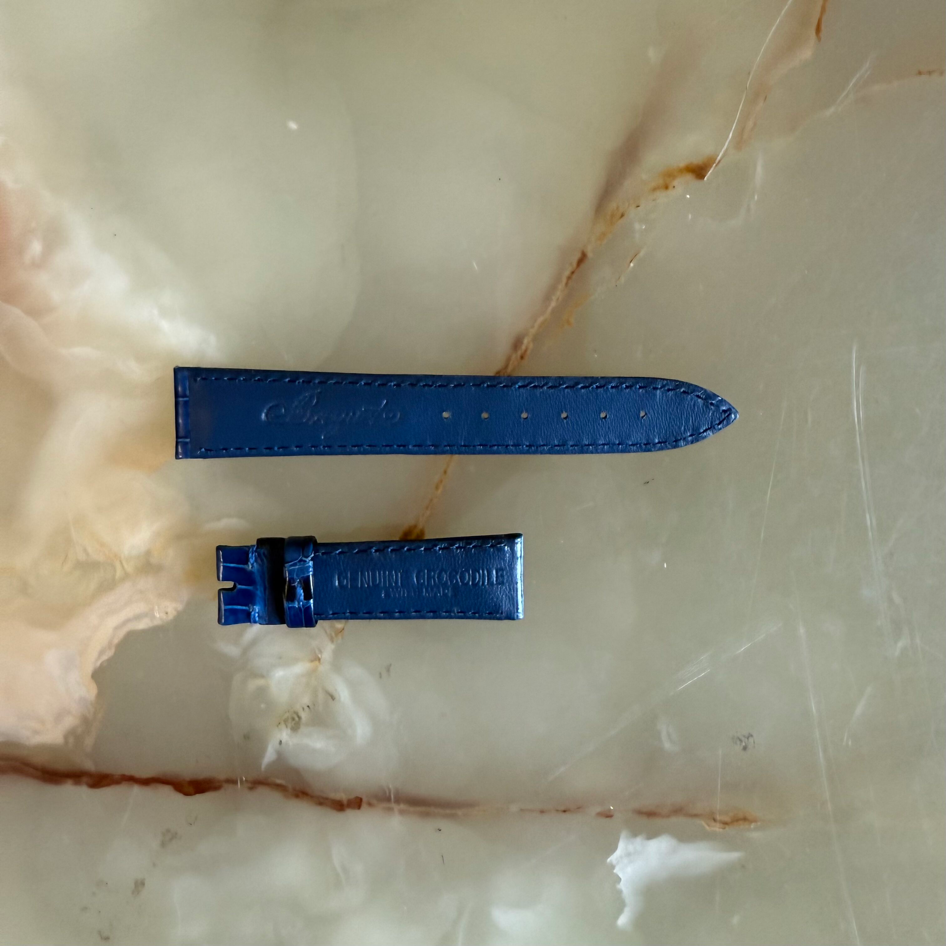 Authentic Breguet Blue Crocodile Watch Strap Band 16.5mm Padded & Stitched