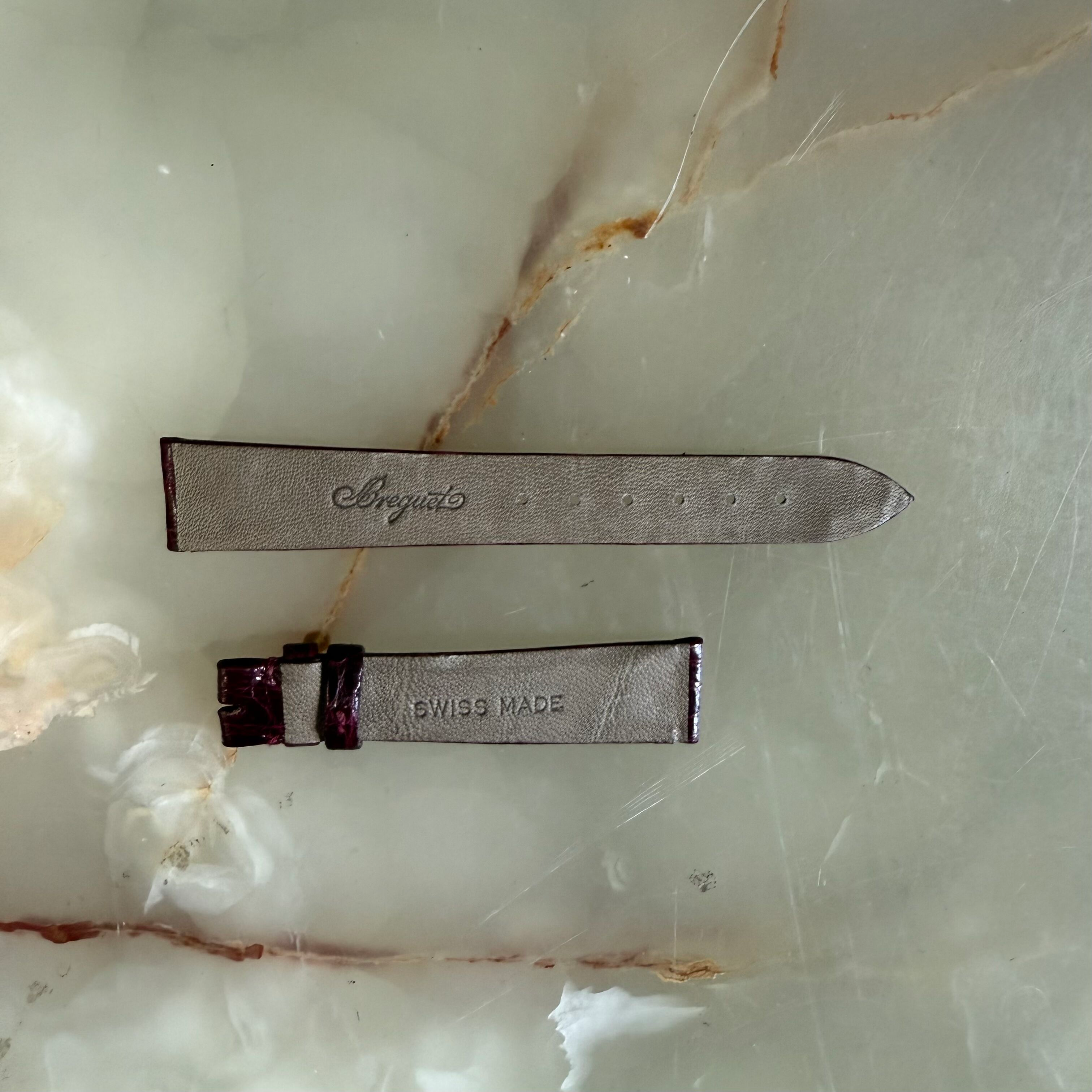 Authentic Breguet Burgundy Crocodile Watch Strap Band 18mm
