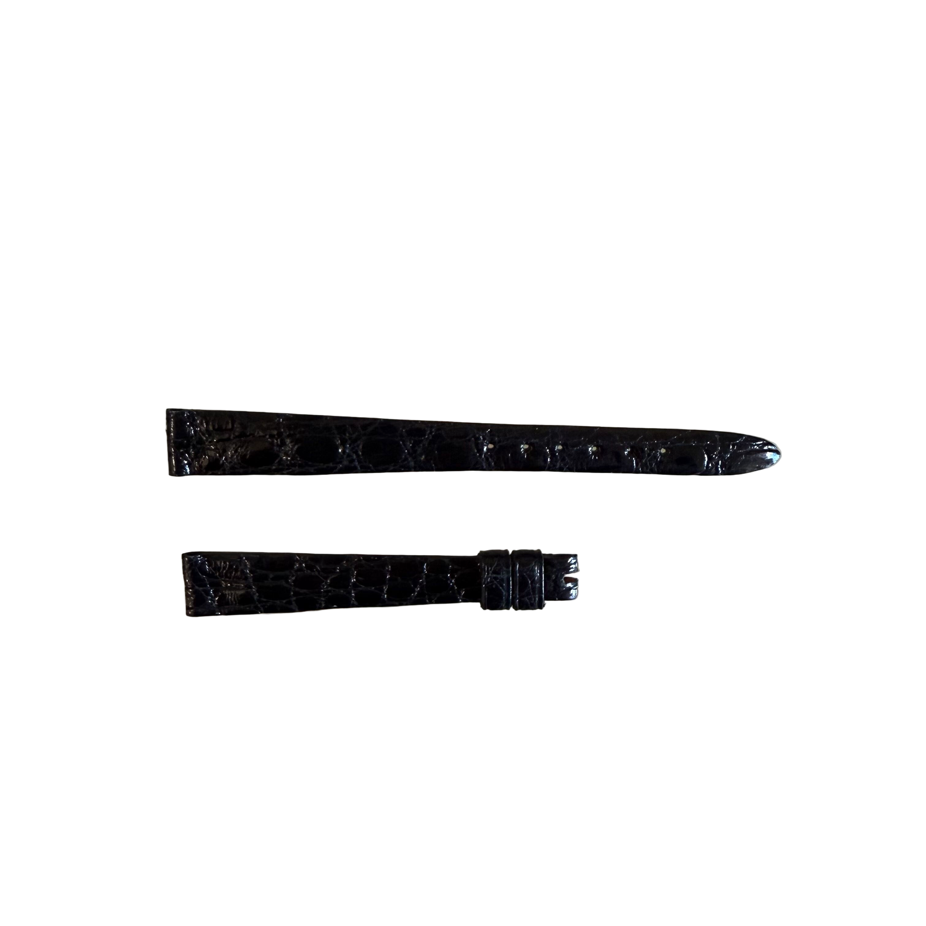 Authentic Breguet Black Shiny Crocodile Watch Strap Band 11.5mm