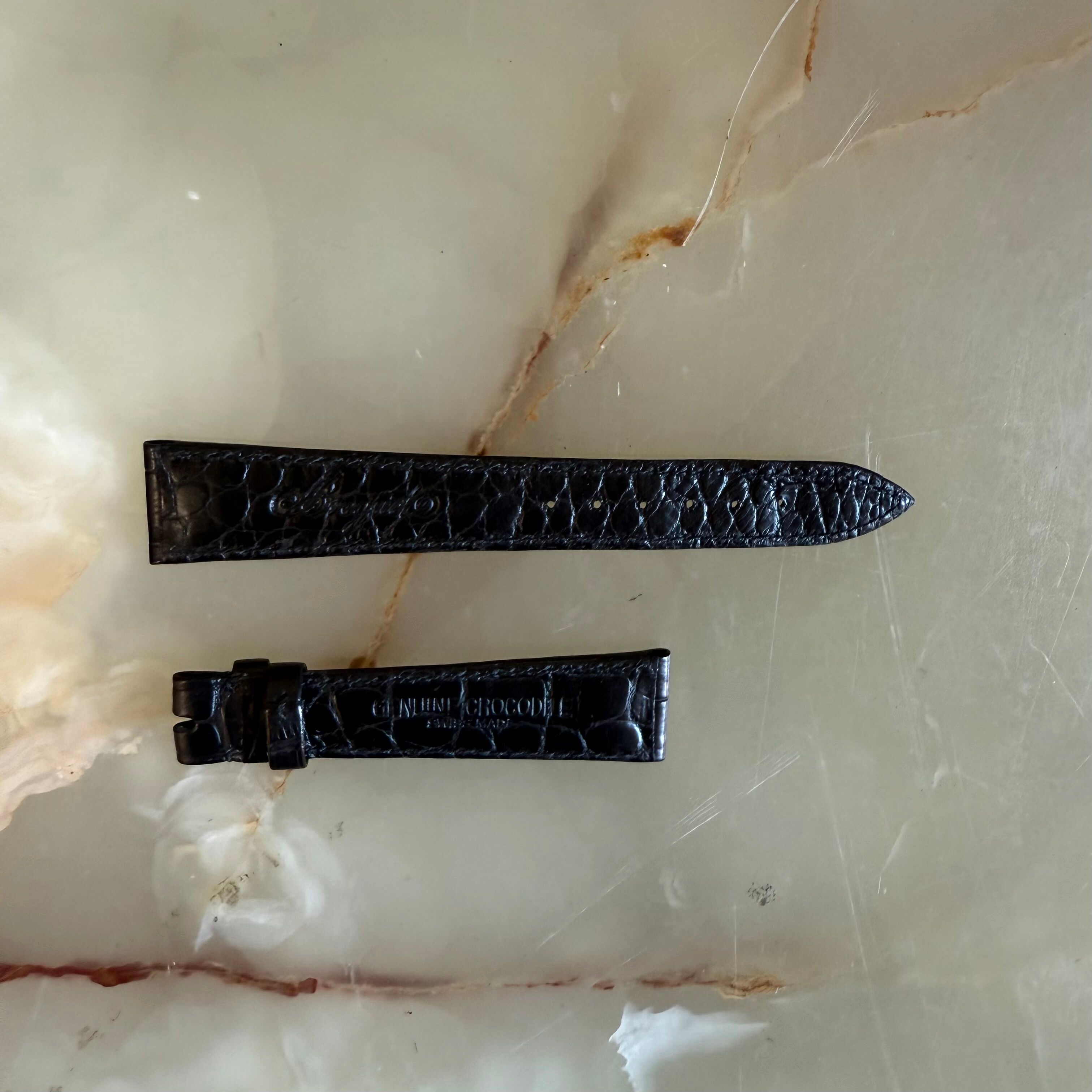 Authentic Breguet Black Crocodile Watch Strap Band 18mm Padded & Stitched