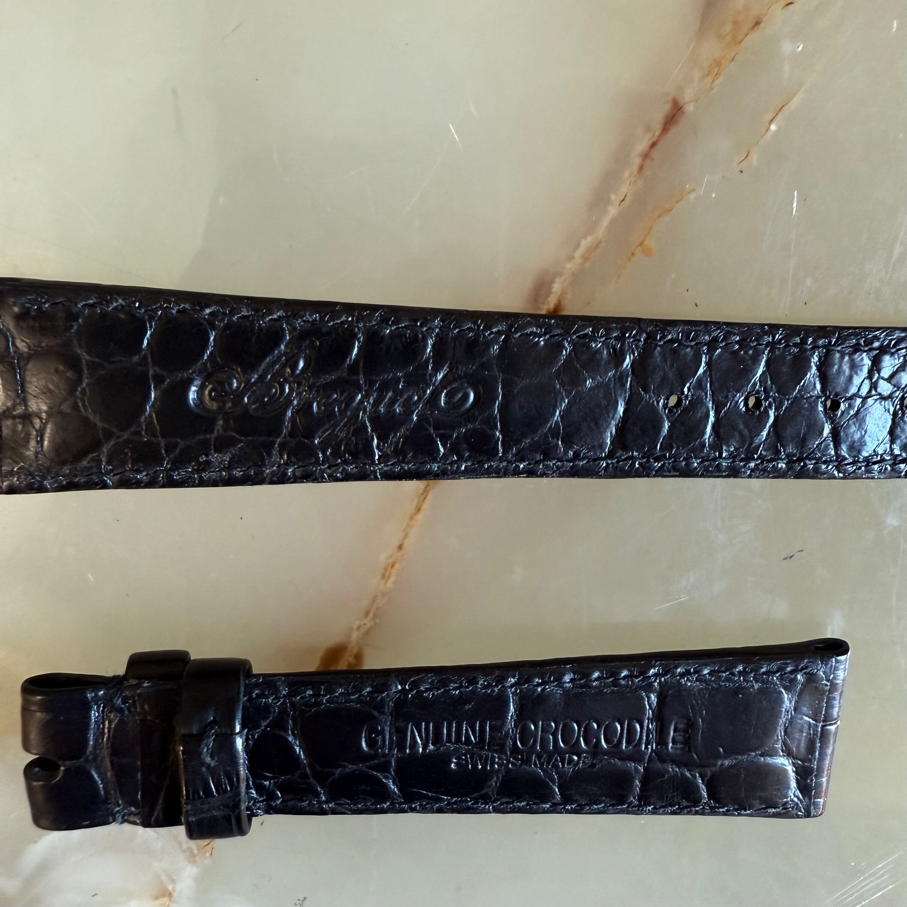 Authentic Breguet Black Crocodile Watch Strap Band 18mm Padded & Stitched