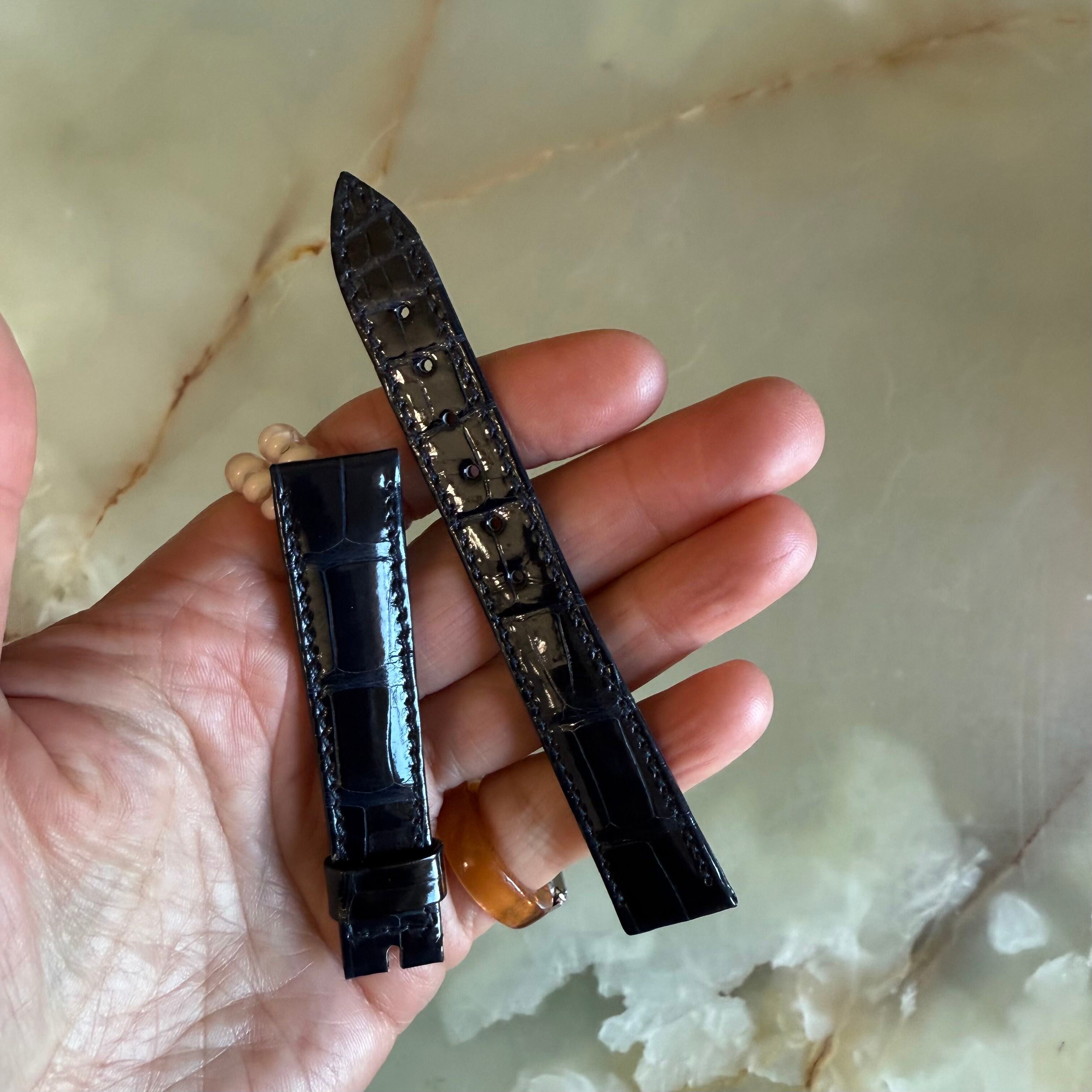 Authentic Breguet Blue Crocodile Watch Strap Band 17mm Padded & Stitched