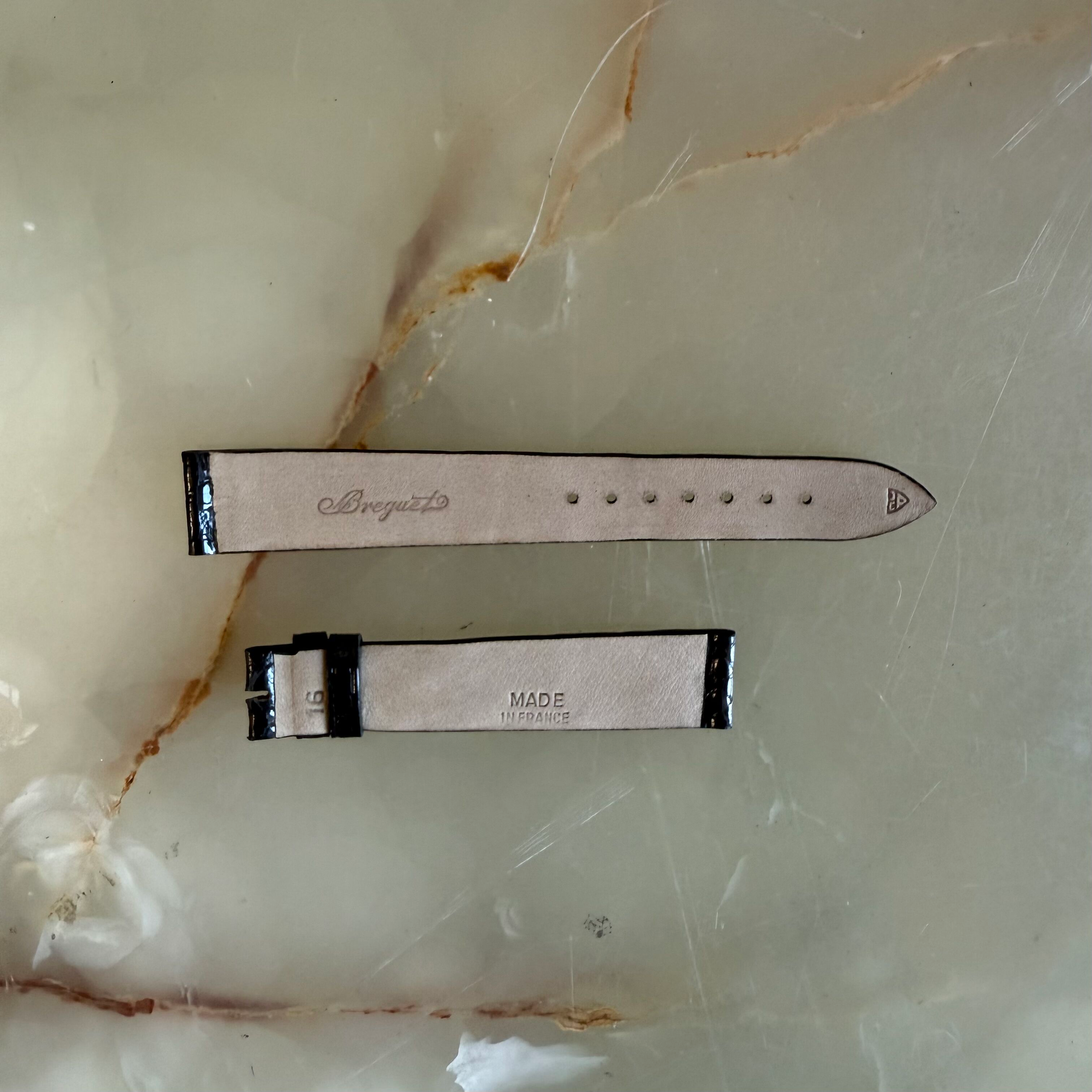 Authentic Breguet Black Crocodile Watch Strap Band 16mm