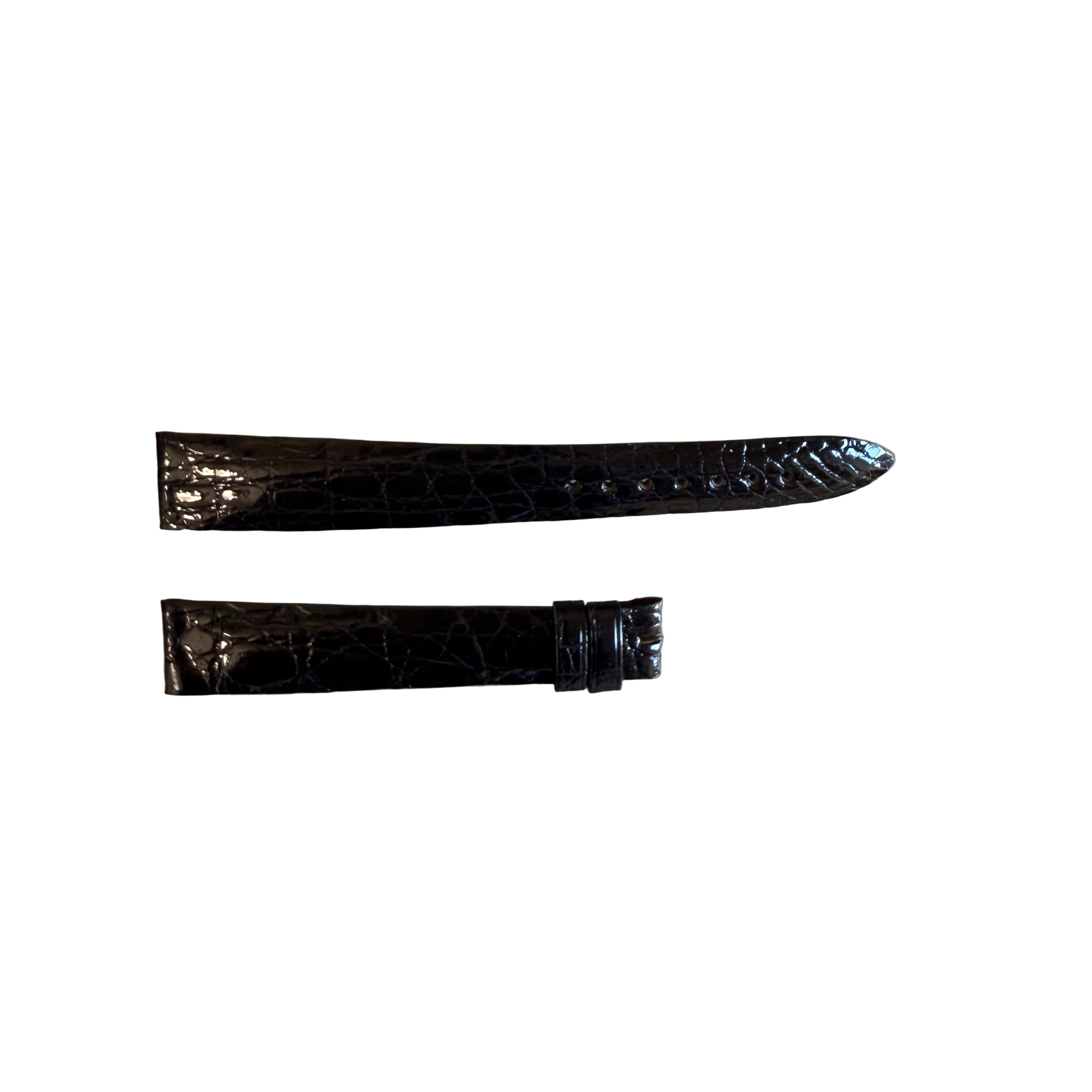 Authentic Breguet Black Shiny Crocodile Watch Strap Band 16mm