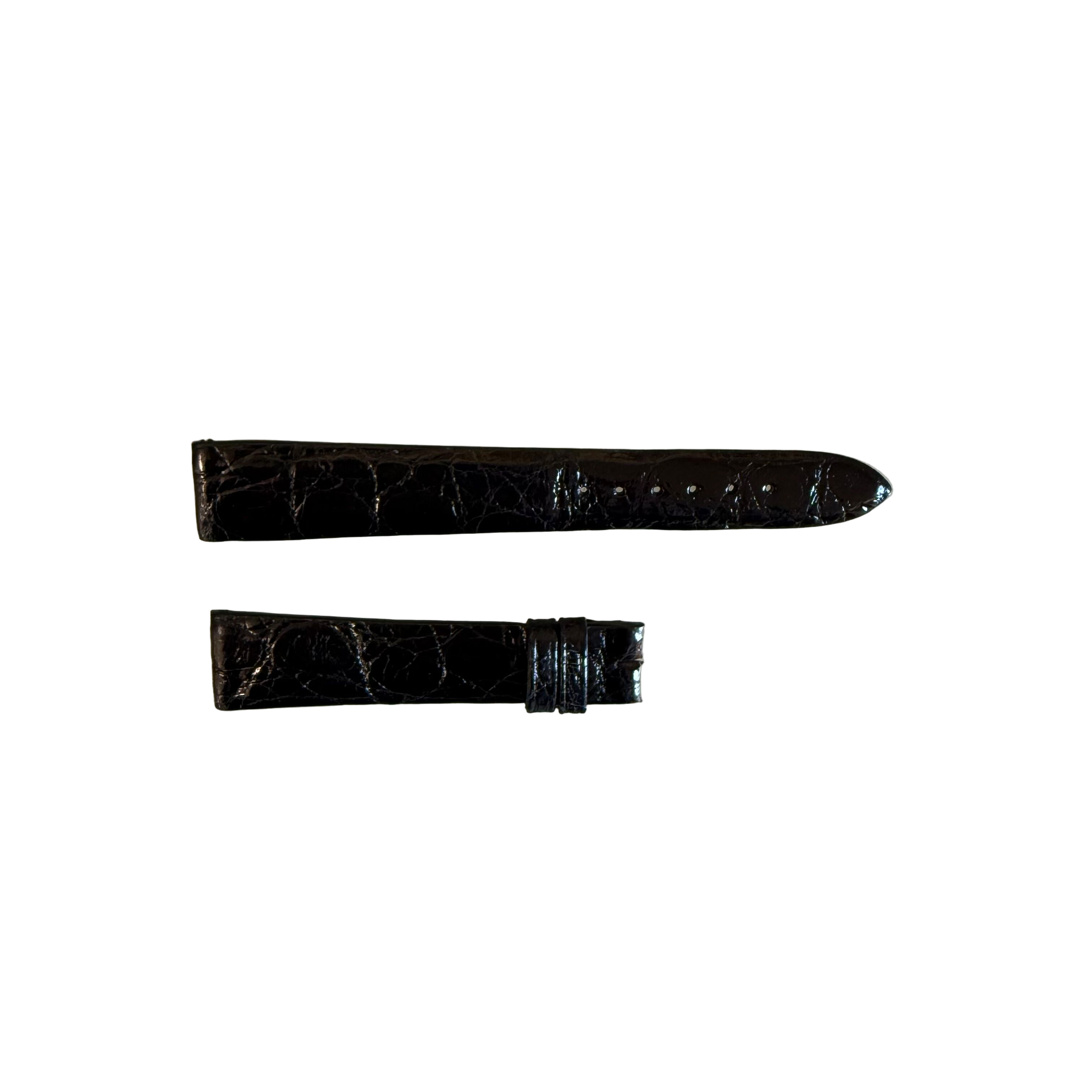 Authentic Breguet Black Shiny Crocodile Watch Strap Band 18mm