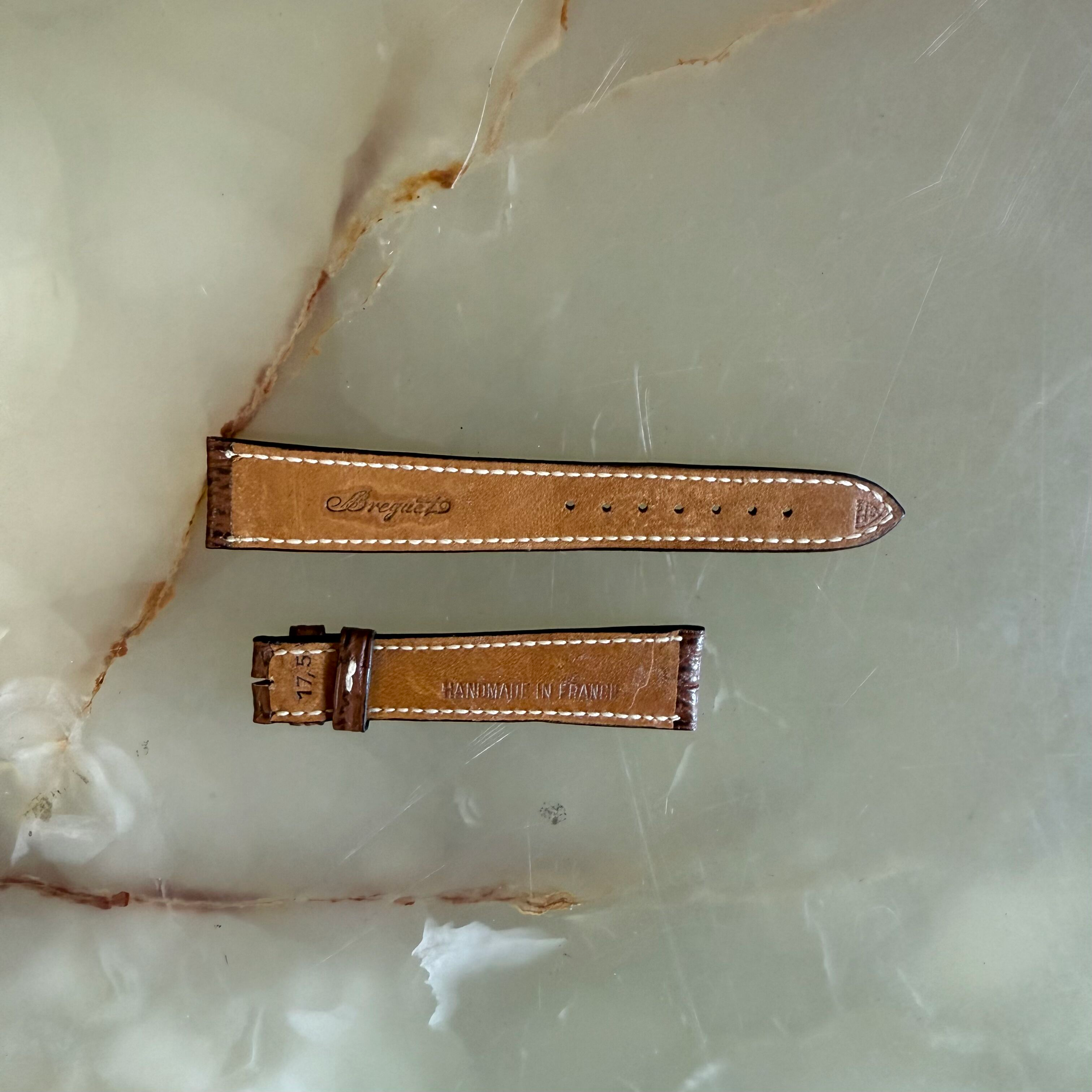 Authentic Breguet Brown Shark Watch Strap Band 17.5mm Padded & Stitched