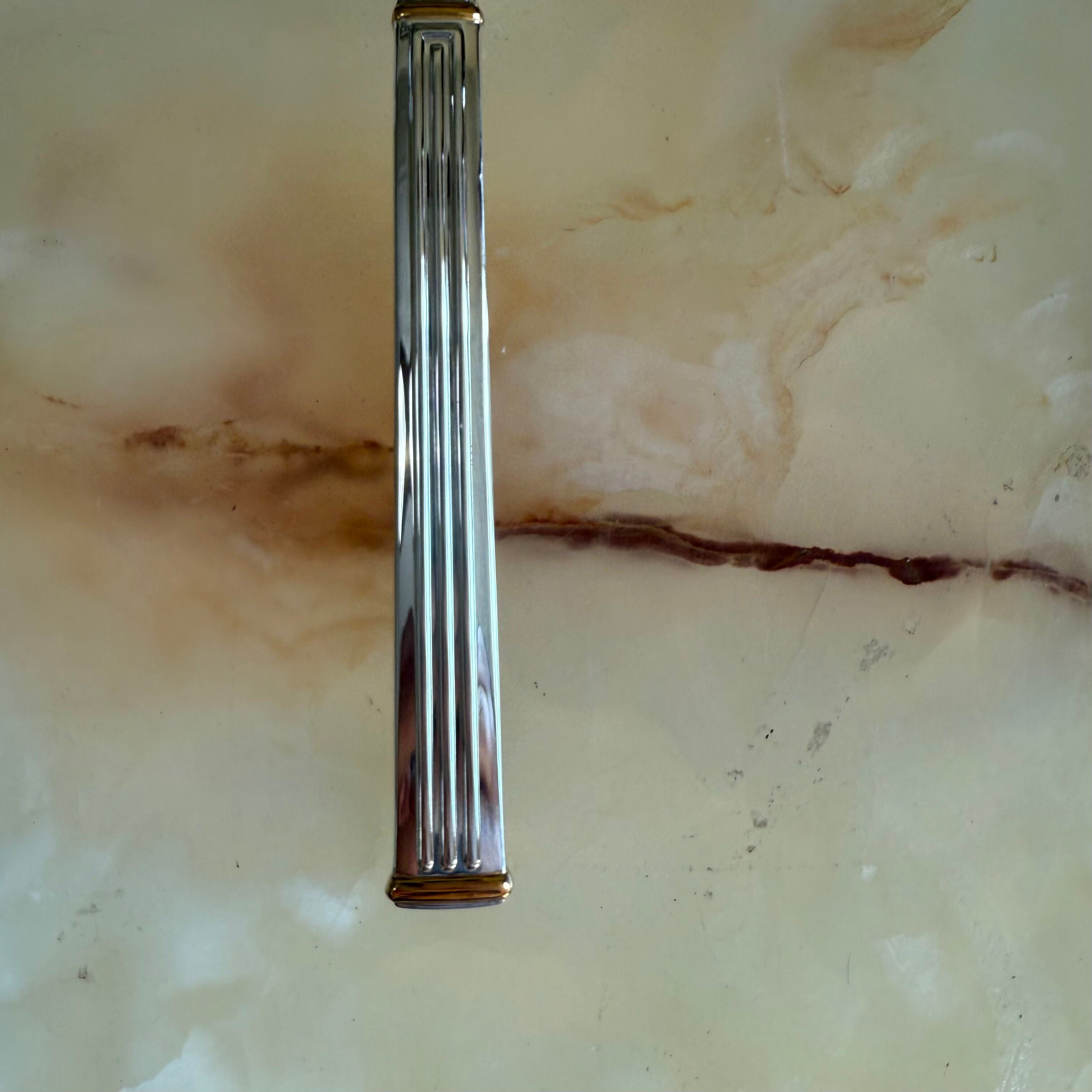 Christofle Triade Gold Rings Silver Plated Dessert Oval Soup Spoon Set of 12 1036014