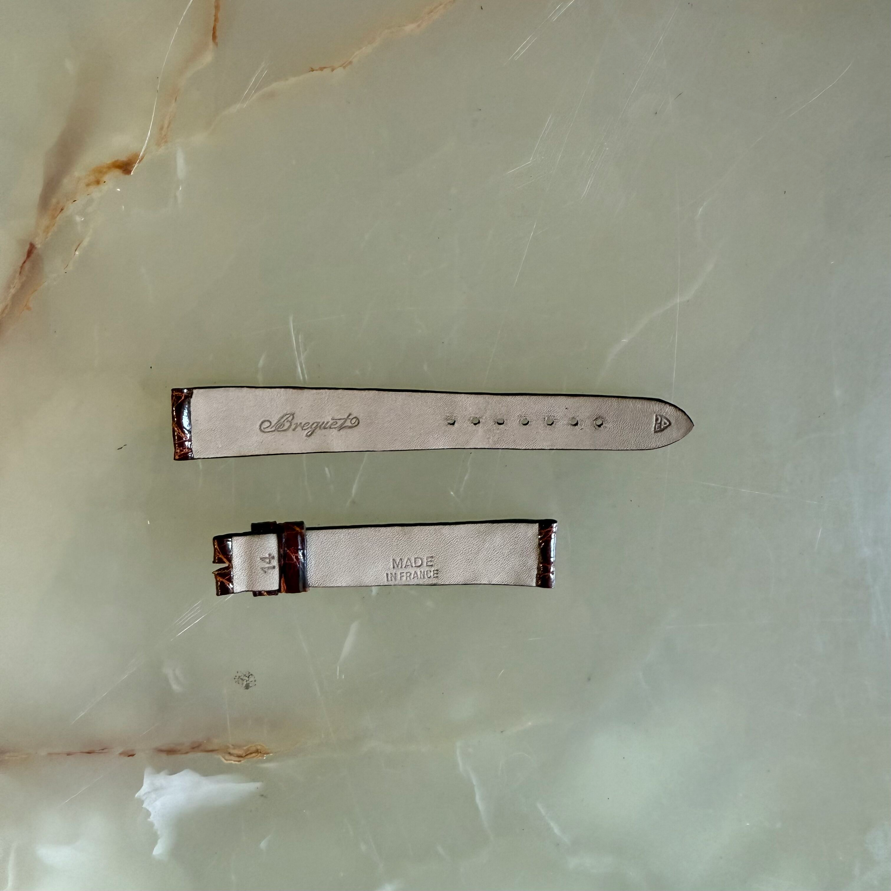 Authentic Breguet Brown Crocodile Watch Strap Band 14mm