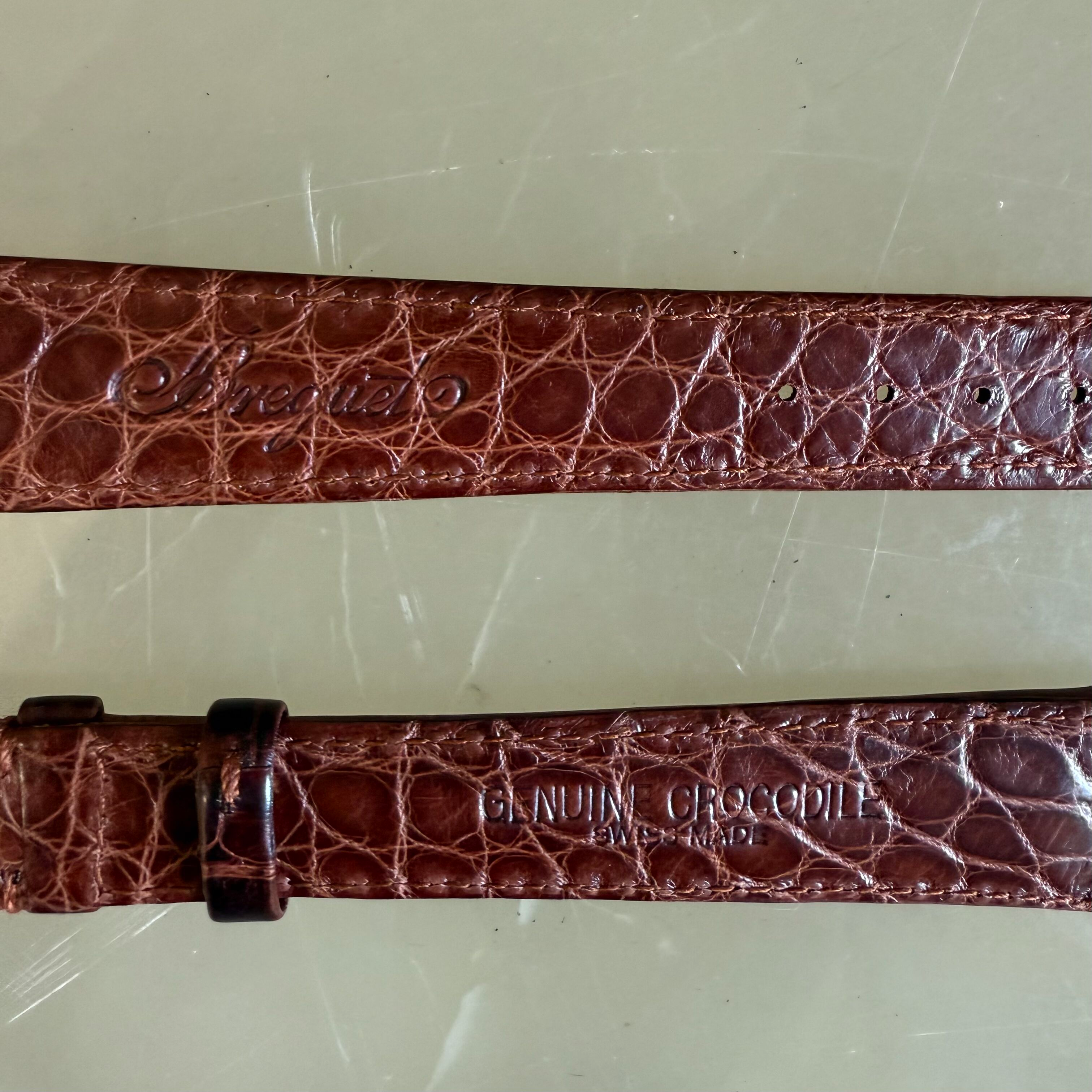 Authentic Breguet Brown Crocodile Watch Strap Band 18mm Padded & Stitched