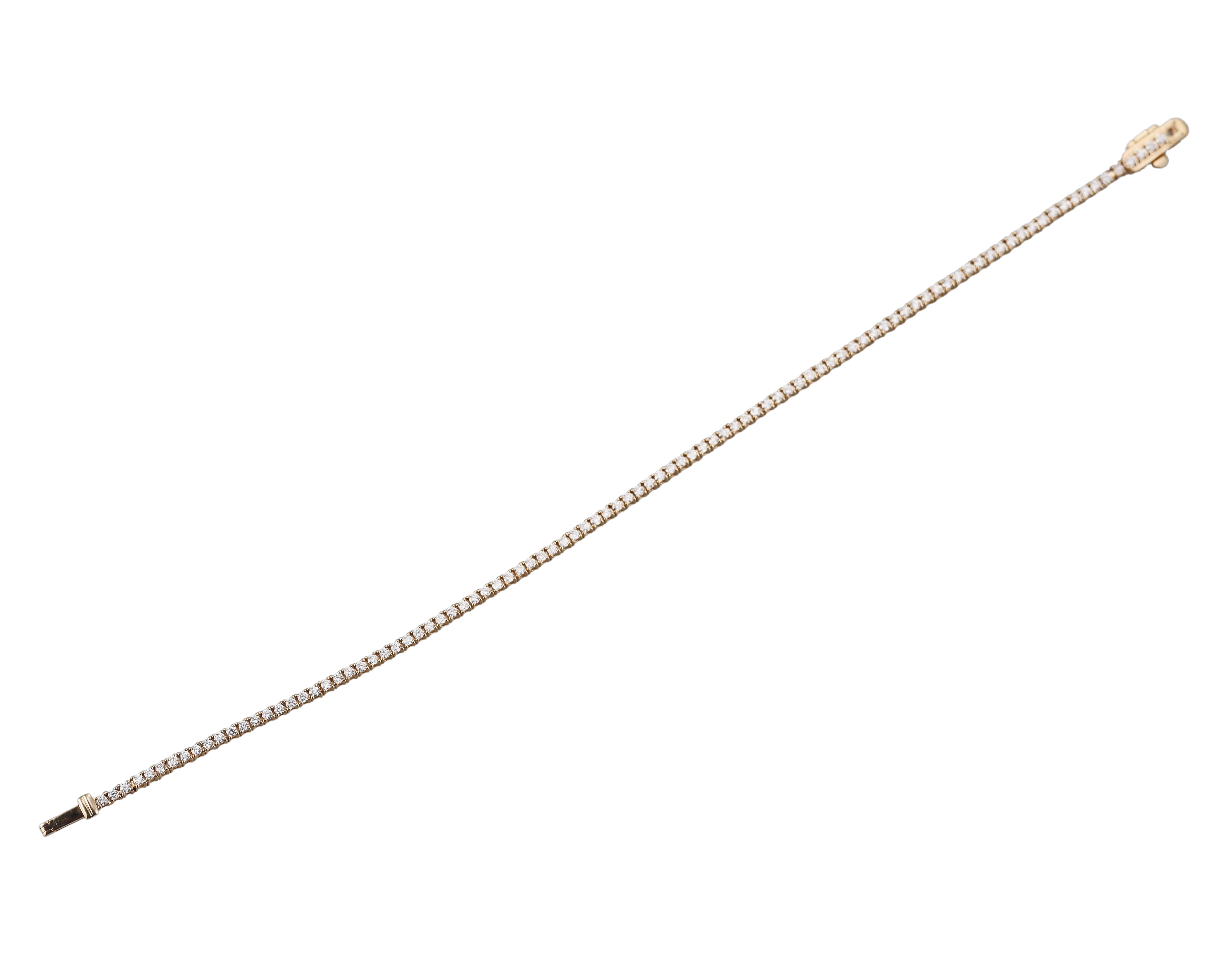 14k Yellow Gold 1.20ctw Diamond Tennis Bracelet