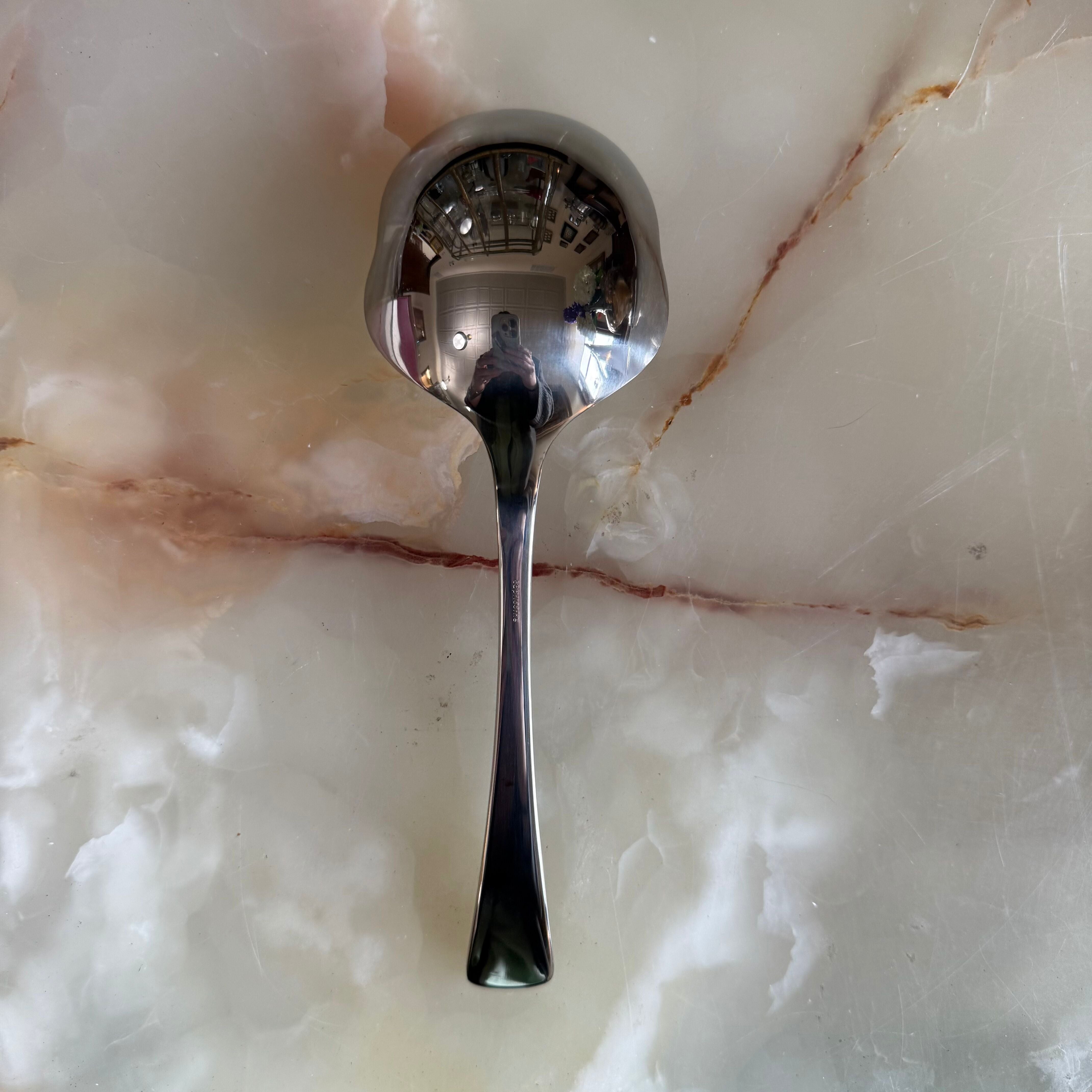 Christofle Capricorne Stainless Steel Boiled Potato Spoon Server Ladle