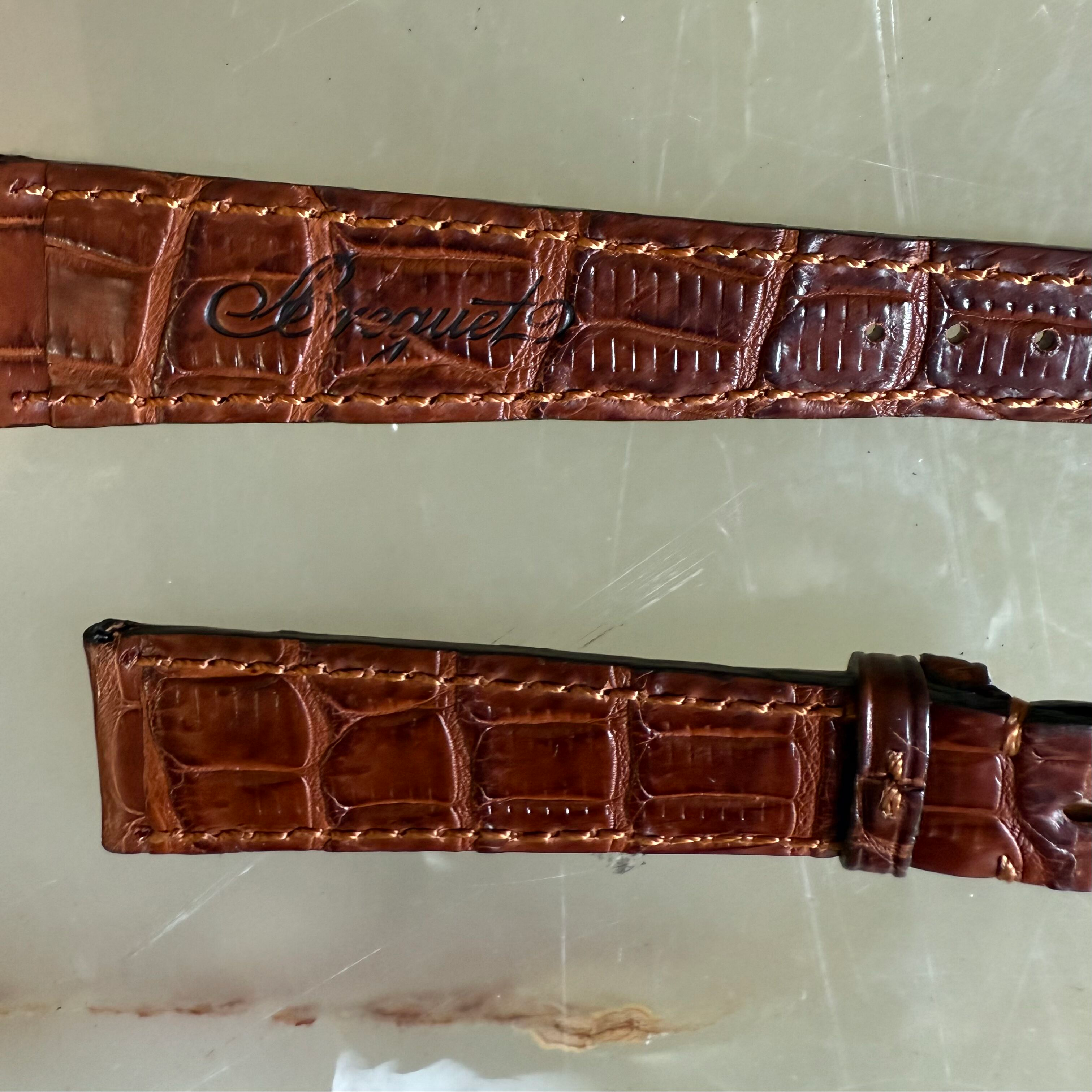 Authentic Breguet Brown Crocodile Watch Strap Band 18mm Stitched