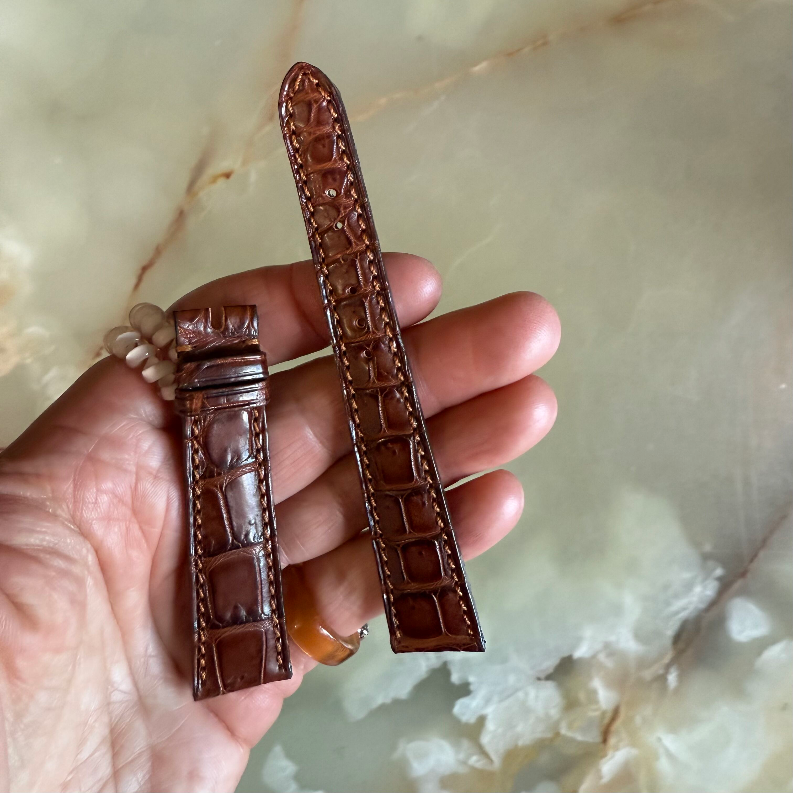 Authentic Breguet Brown Crocodile Watch Strap Band 18mm Stitched