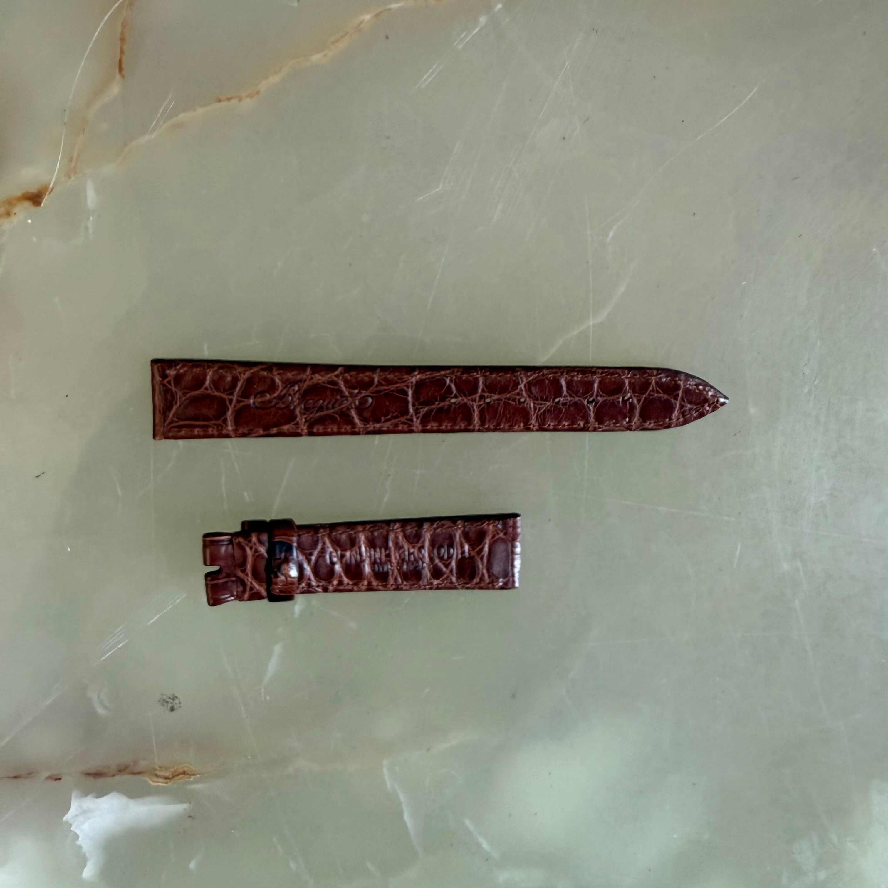 Authentic Breguet Brown Crocodile Watch Strap Band 16mm Stitched