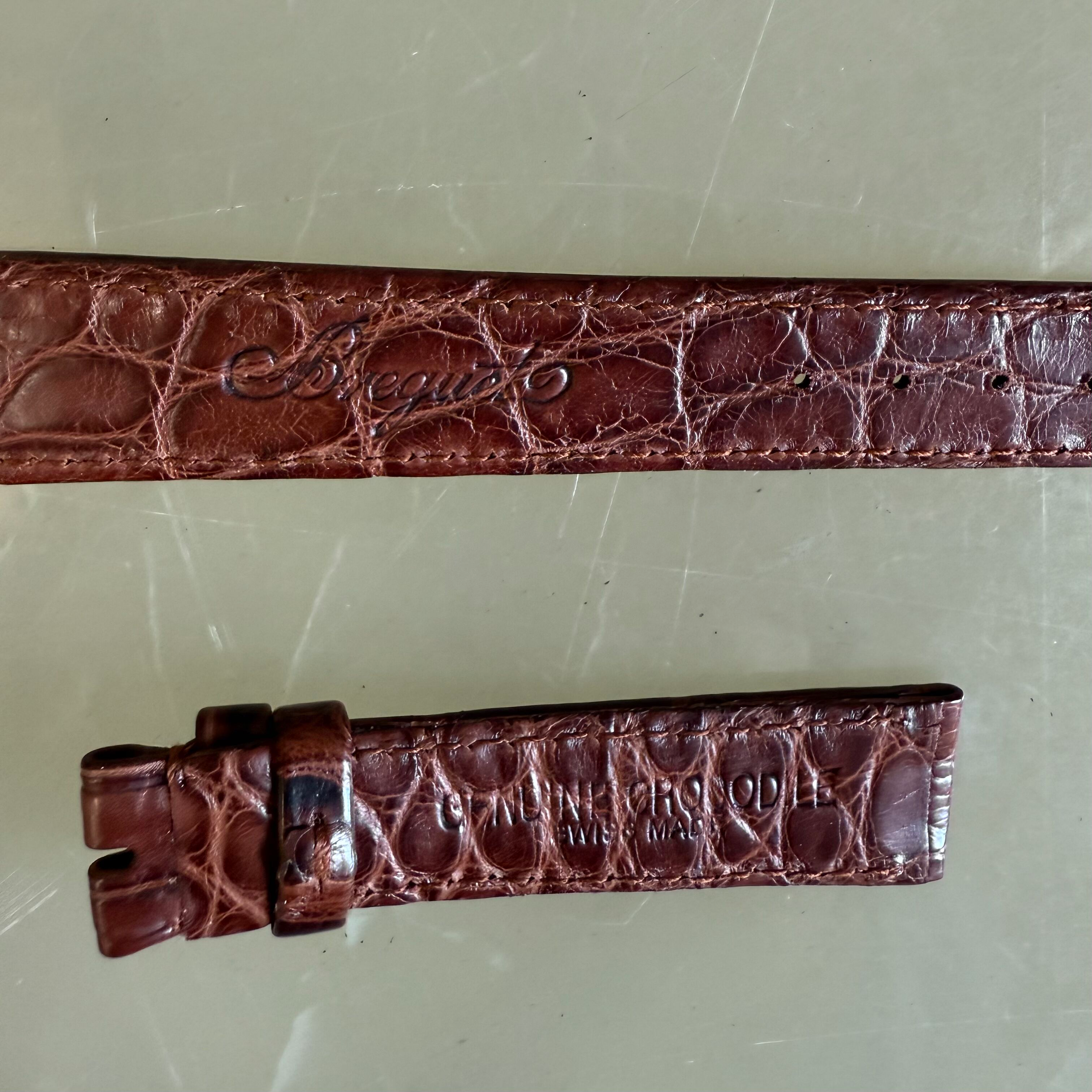 Authentic Breguet Brown Crocodile Watch Strap Band 16mm Stitched