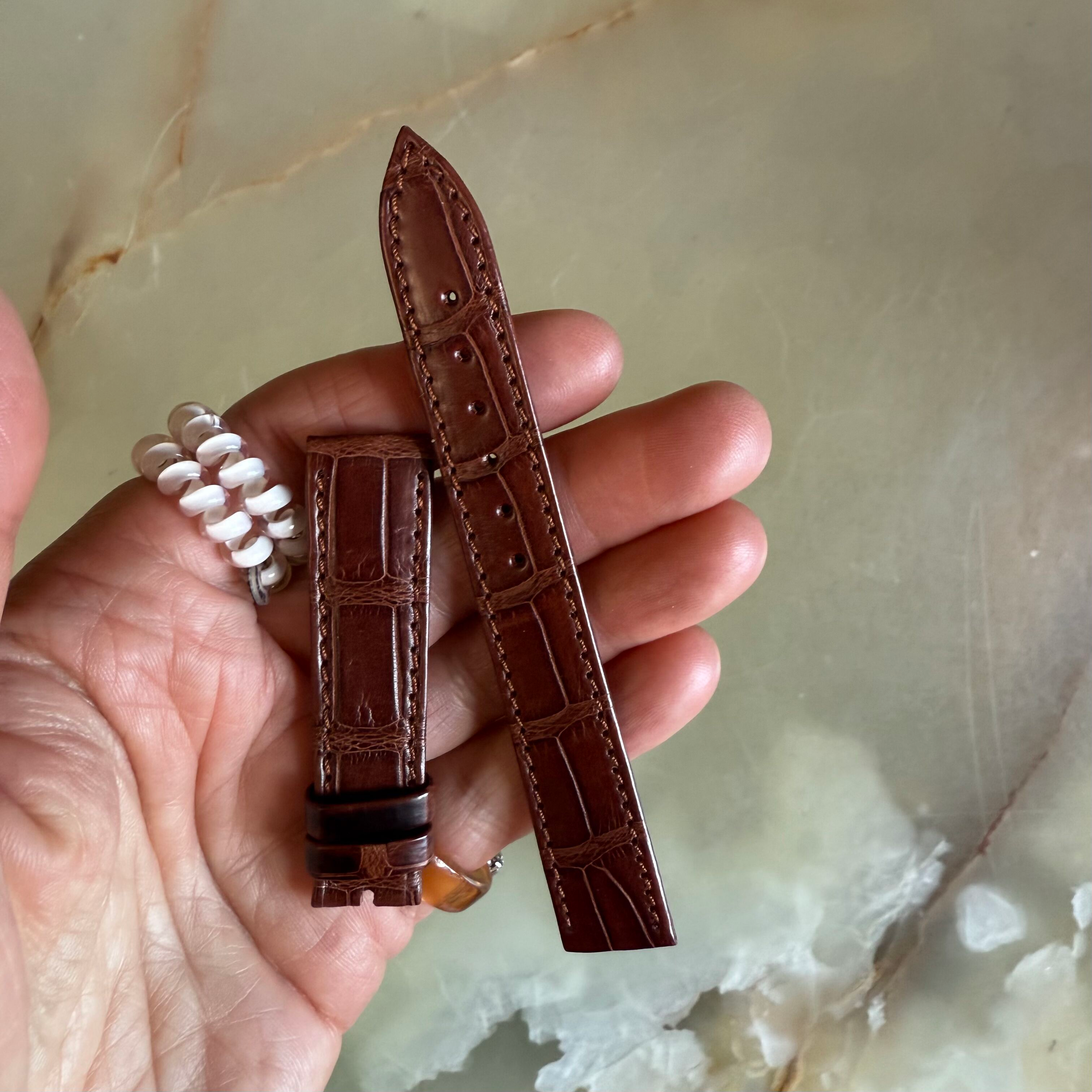 Authentic Breguet Brown Crocodile Watch Strap Band 16mm Stitched