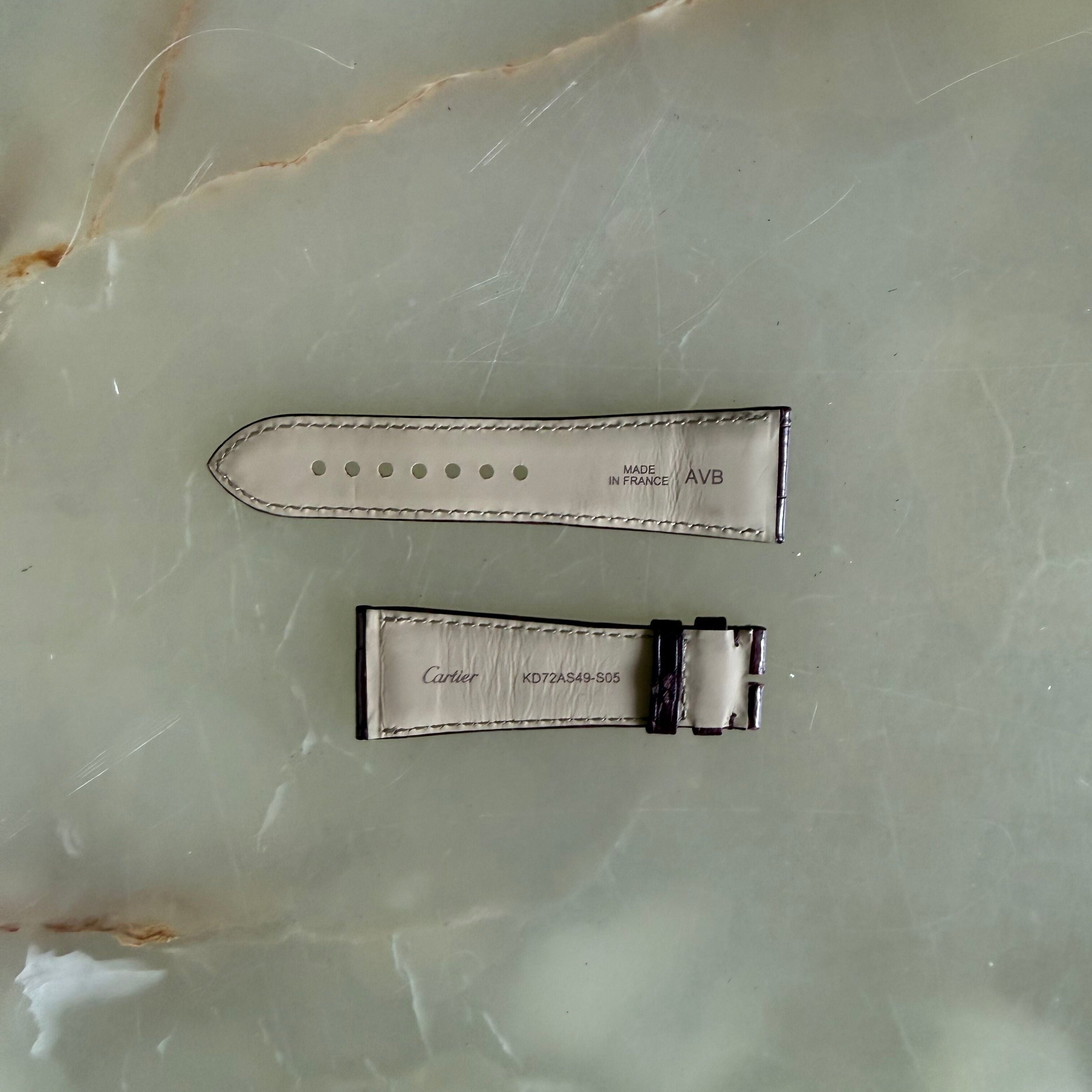 Authentic Cartier Burgundy Alligator Watch Strap Band 24mm KD72AS49-S05