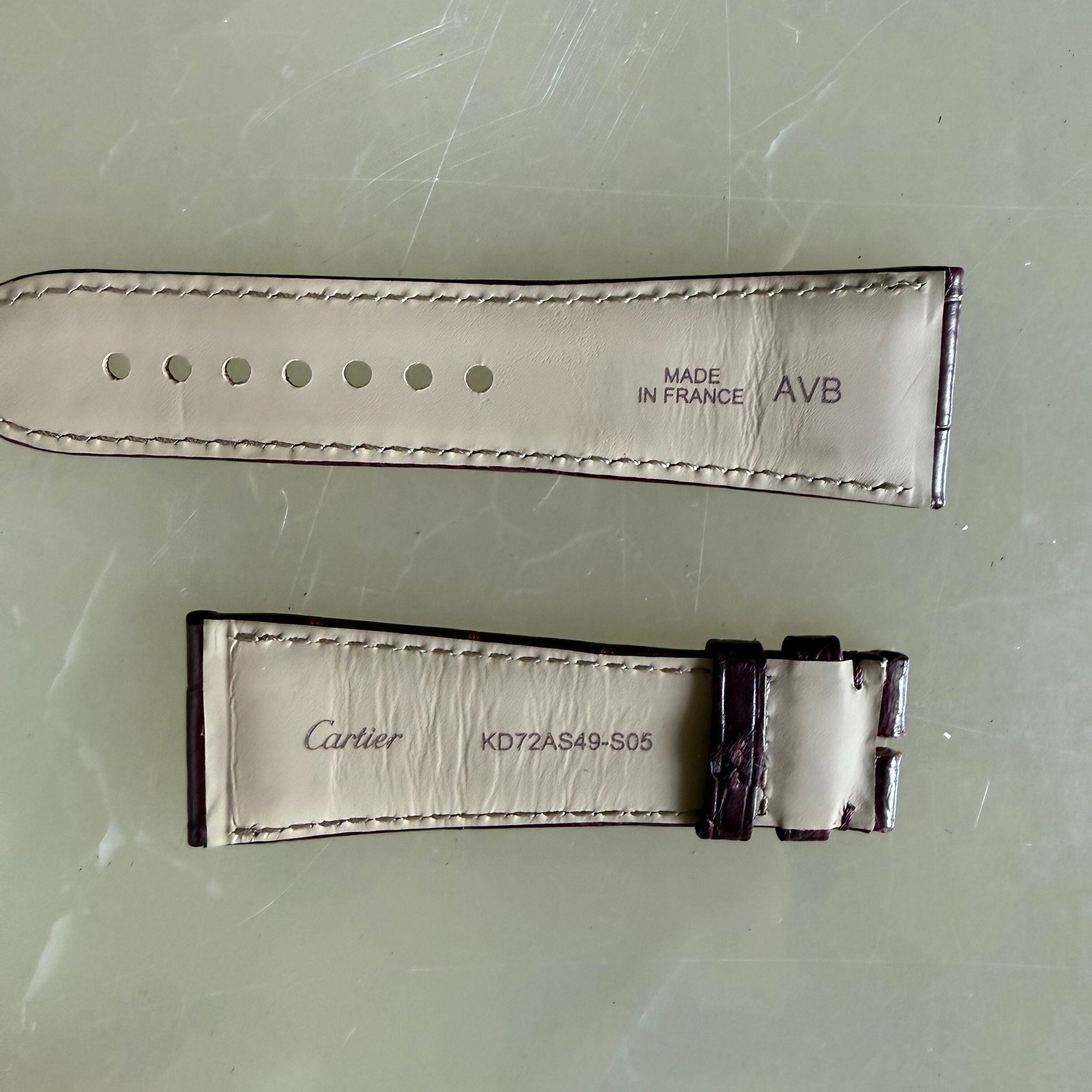 Authentic Cartier Burgundy Alligator Watch Strap Band 24mm KD72AS49-S05