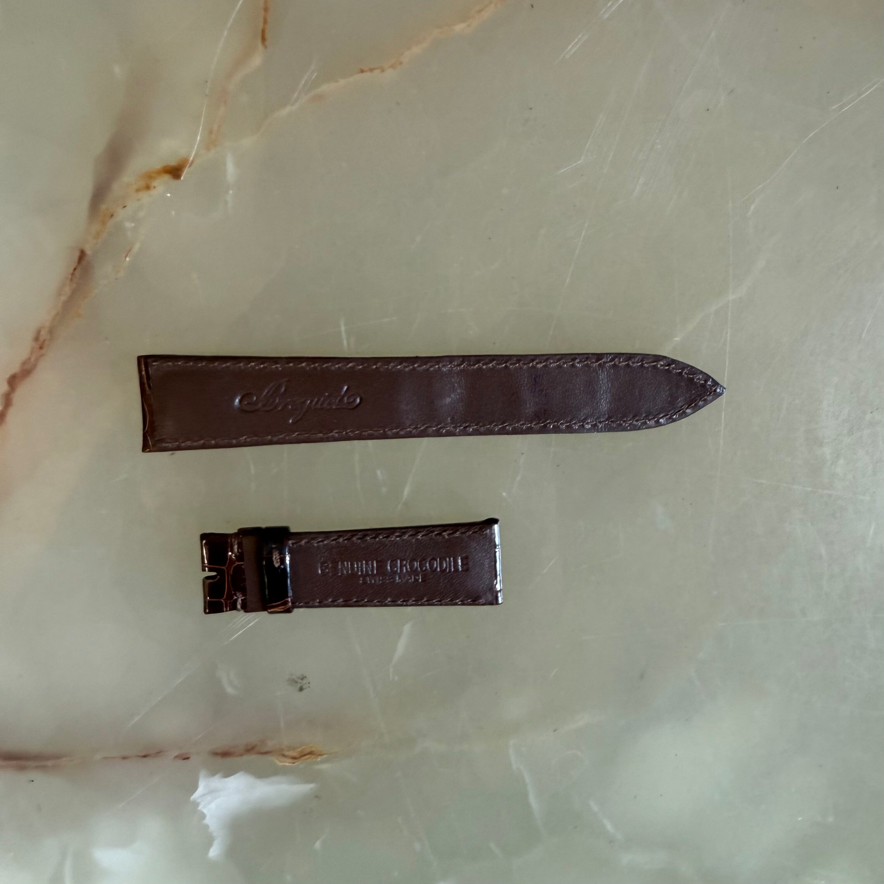 Authentic Breguet Brown Crocodile Watch Strap Band 18.5mm Padded & Stitched