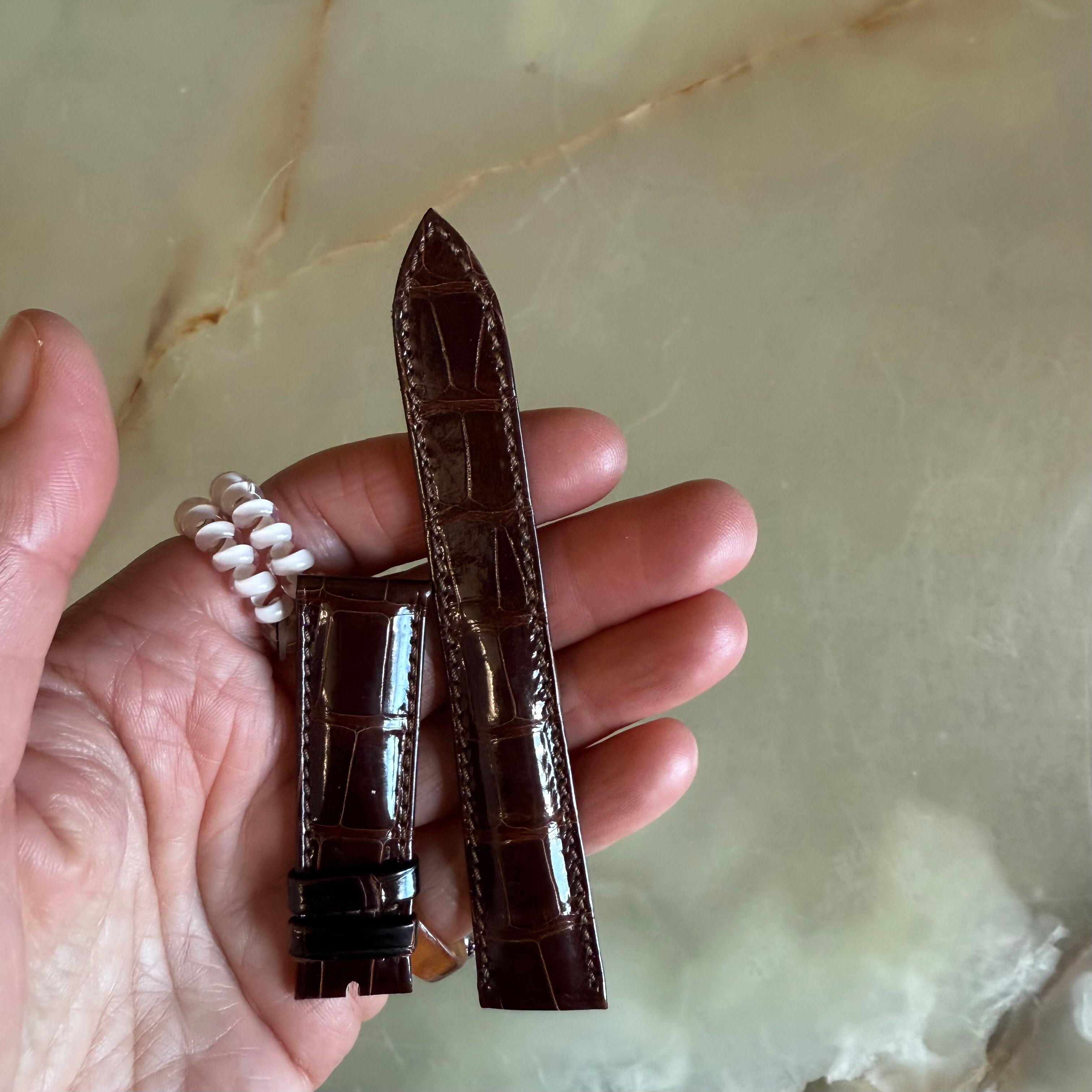 Authentic Breguet Brown Crocodile Watch Strap Band 18.5mm Padded & Stitched