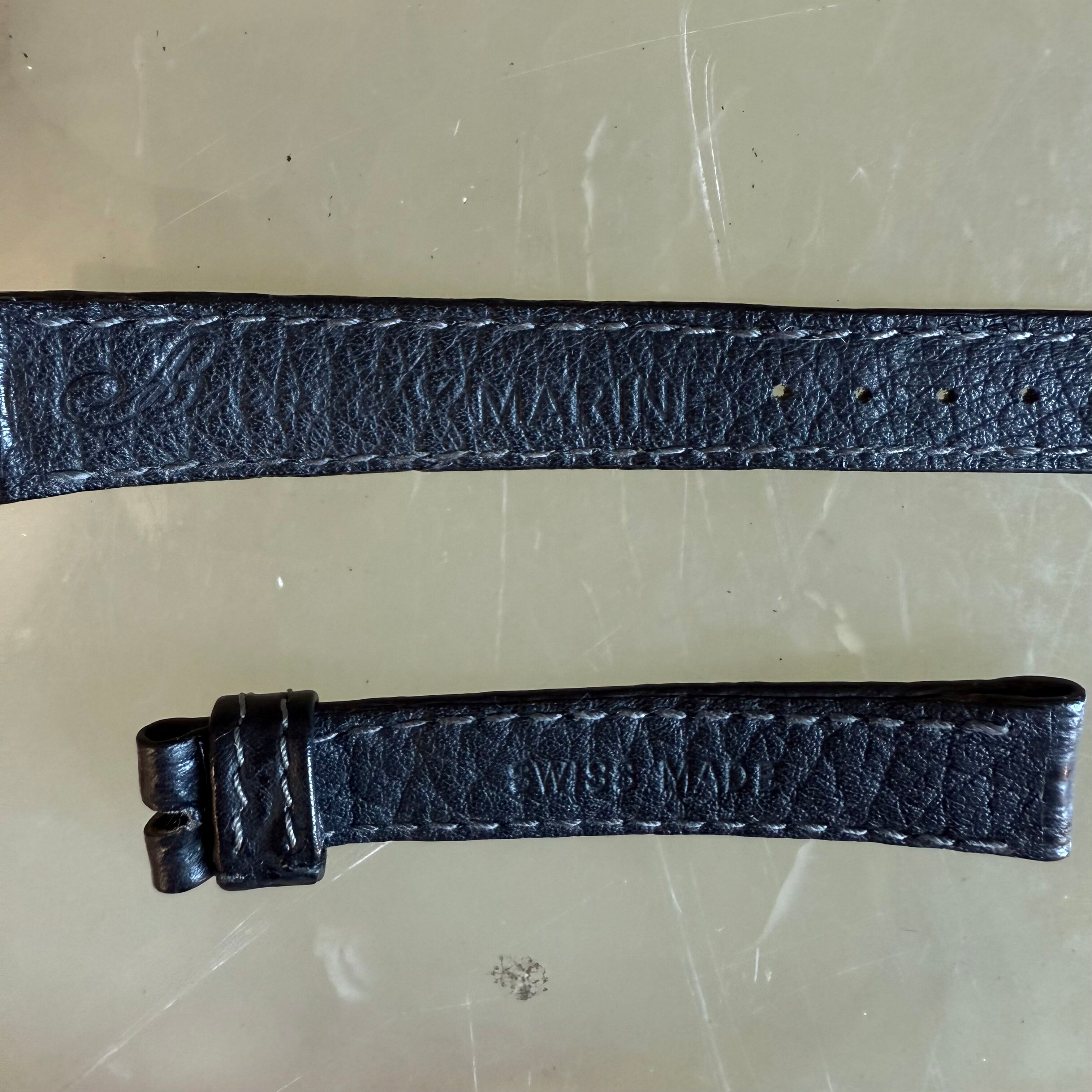 Authentic Breguet Black Shark Watch Strap Band 14mm Stitched