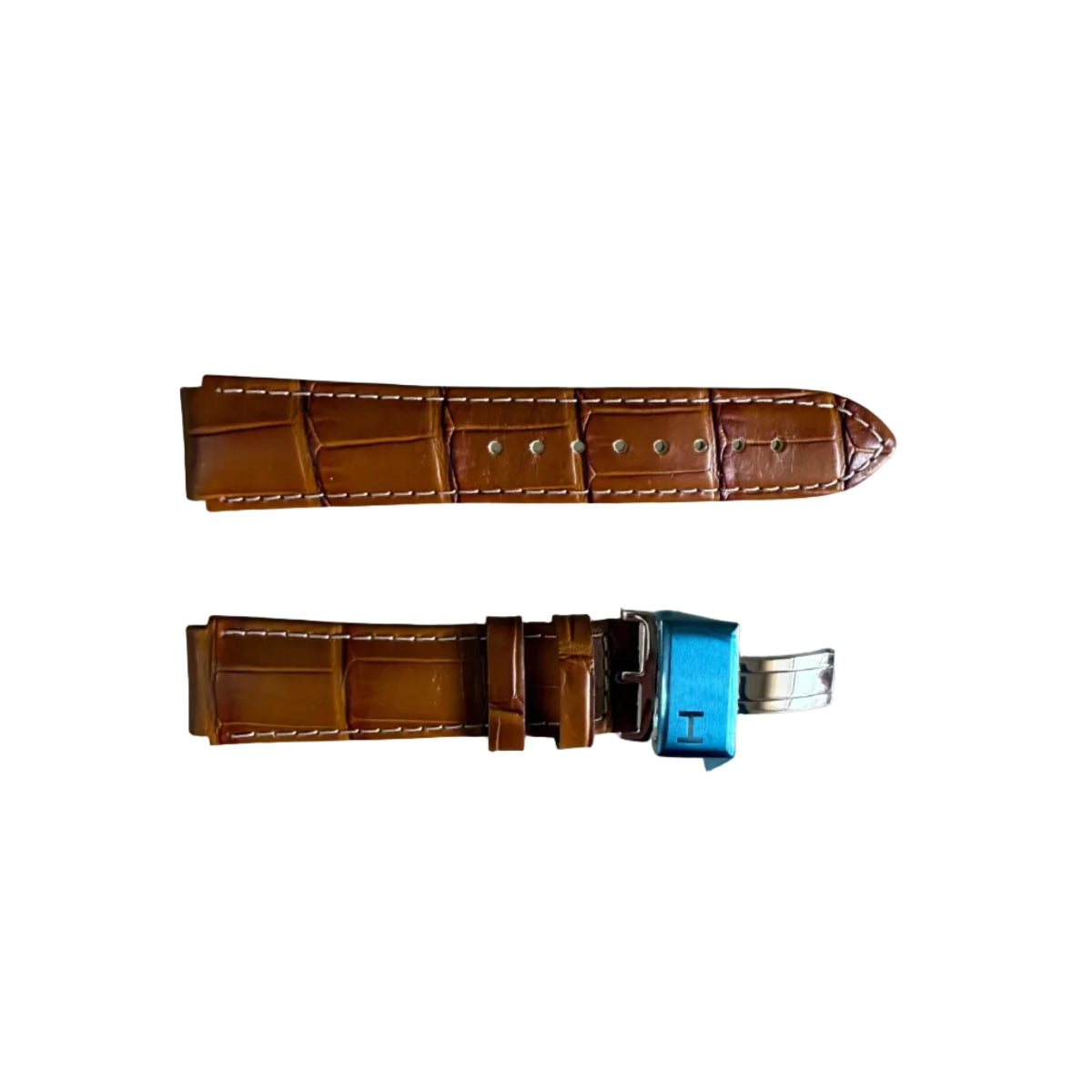 Authentic Hamilton Brown Leather Watch Strap Band 19mm w Deployant Buckle H600304102