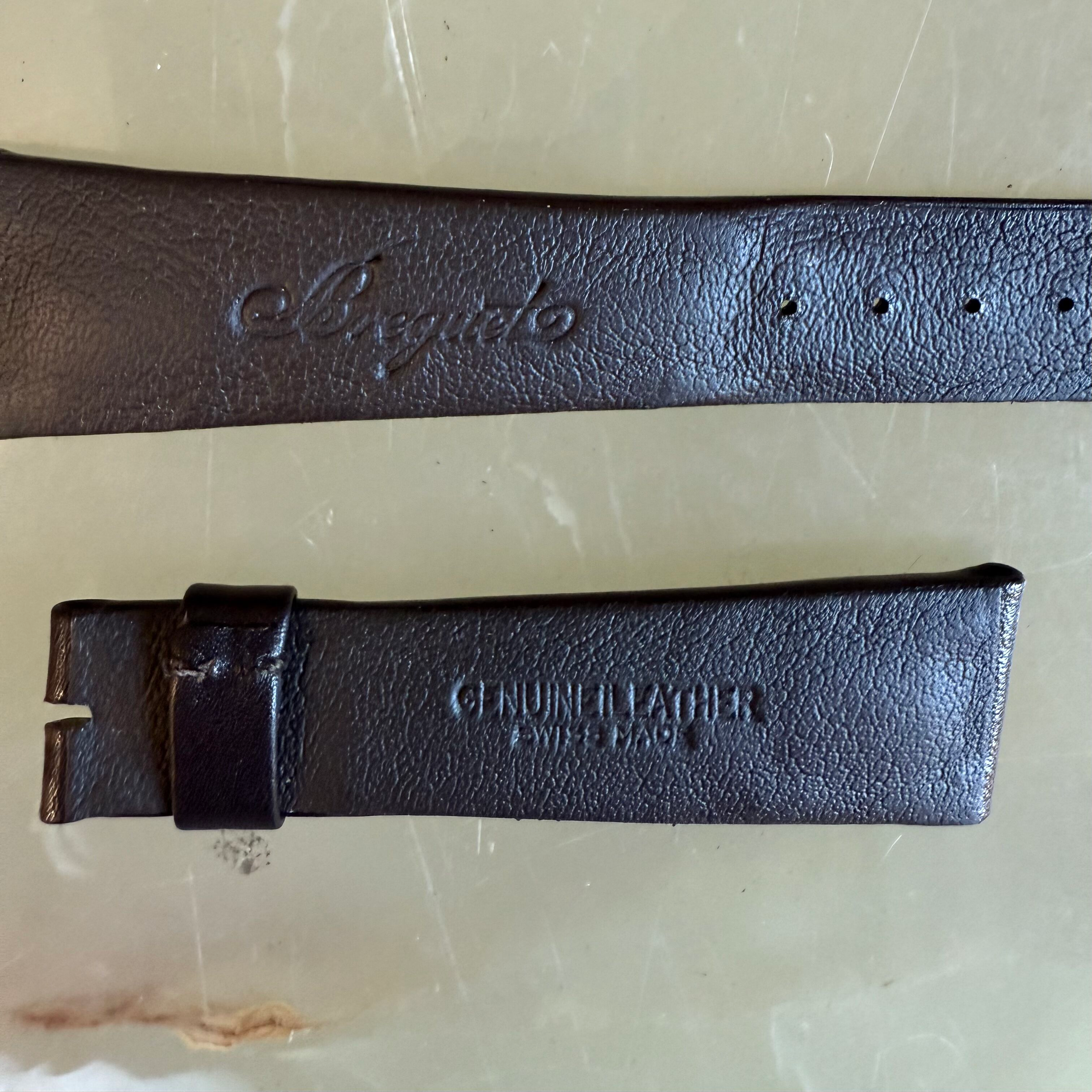 Authentic Breguet Brown Genuine Leather Watch Strap Band 21mm Padded & Stitched