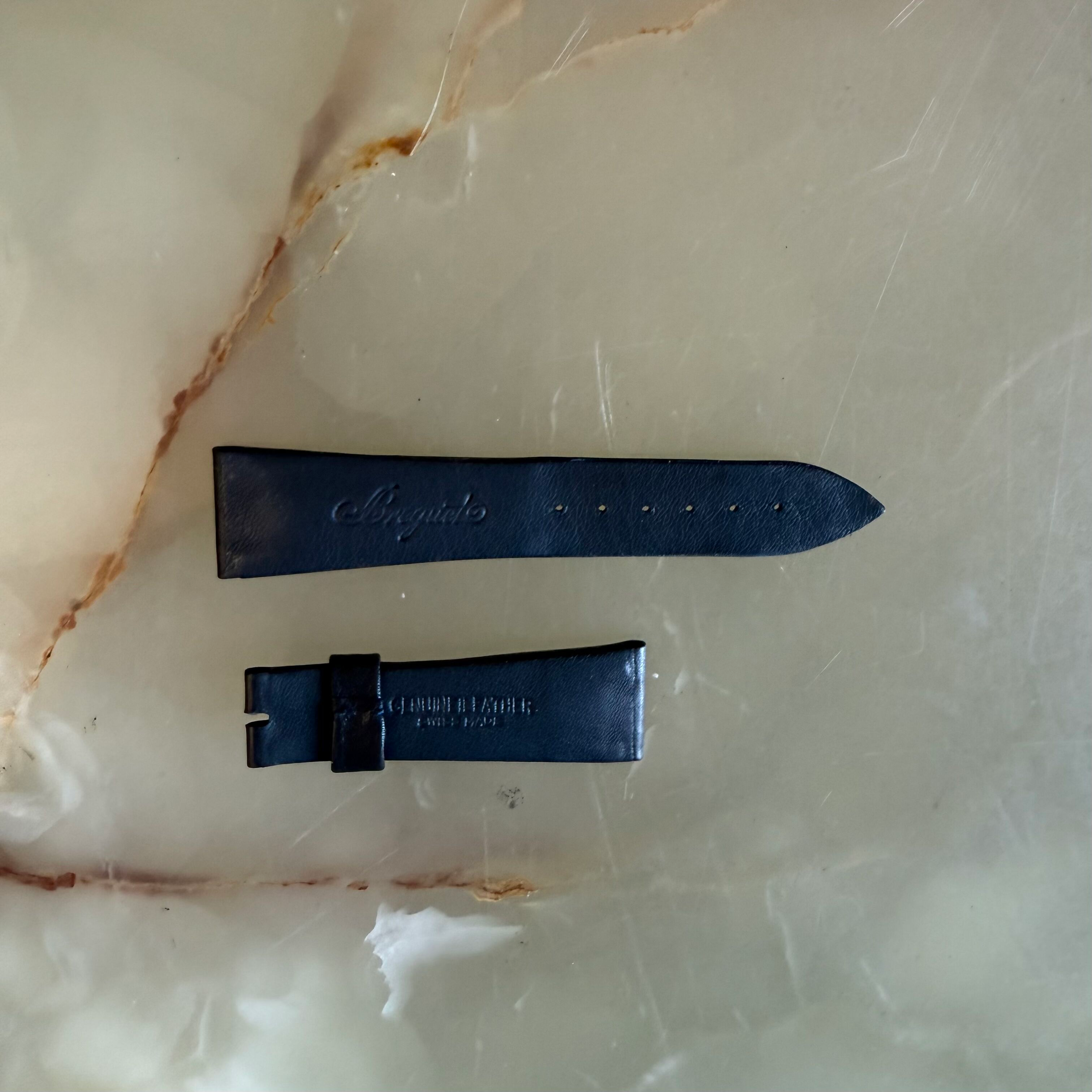 Authentic Breguet Blue Genuine Leather Watch Strap Band 20mm Padded & Stitched